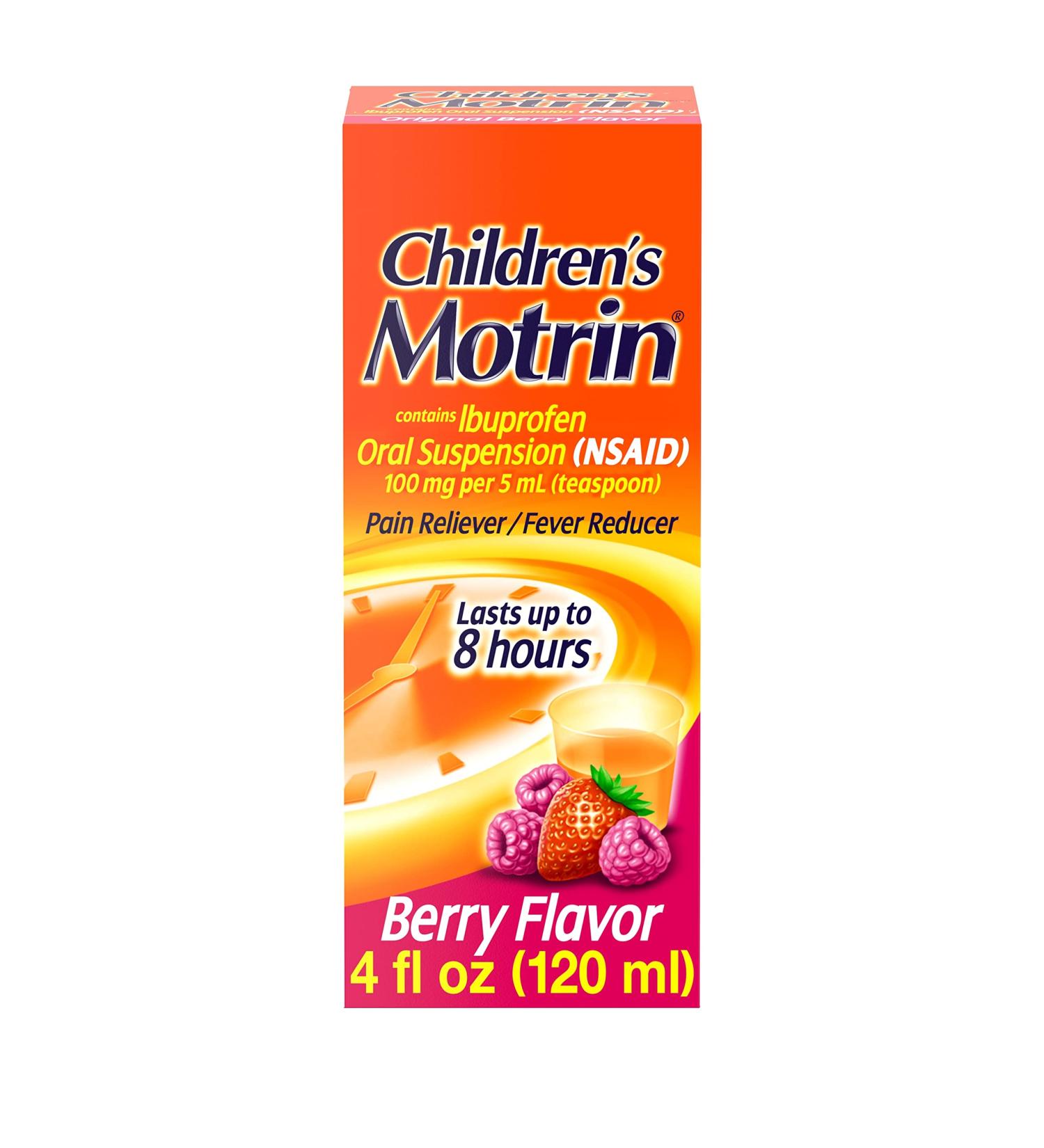 Motrin Children's Oral Suspension Ibuprofen Berry Pain Relief 4 Fl Oz - Pack of 1 - Buy Online on GoSupps.com