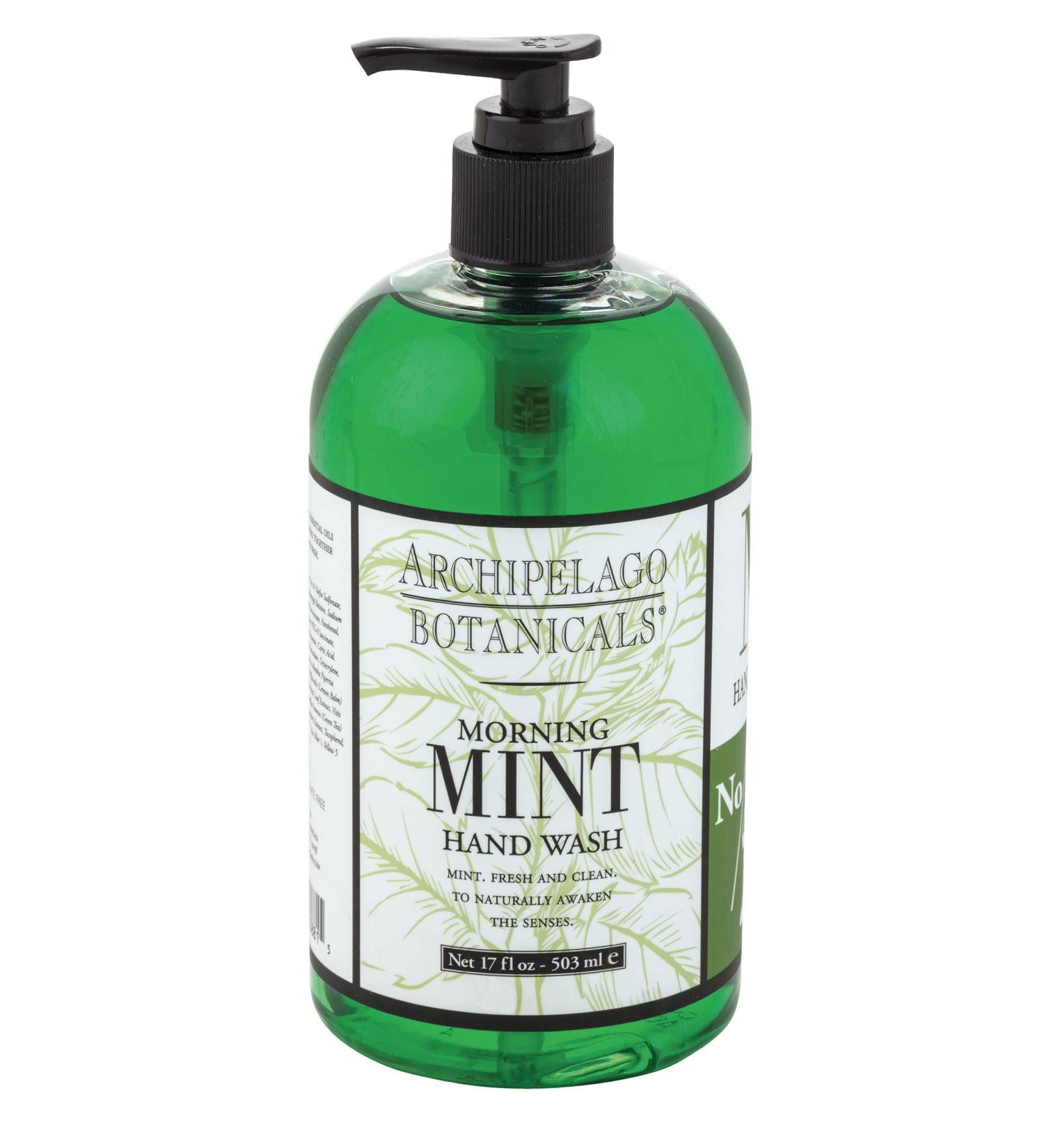 Archipelago Botanicals Morning Mint Hand Wash - Gentle Daily Soap, Cleanse and Hydrate (17 fl oz) - Buy Online on GoSupps.com