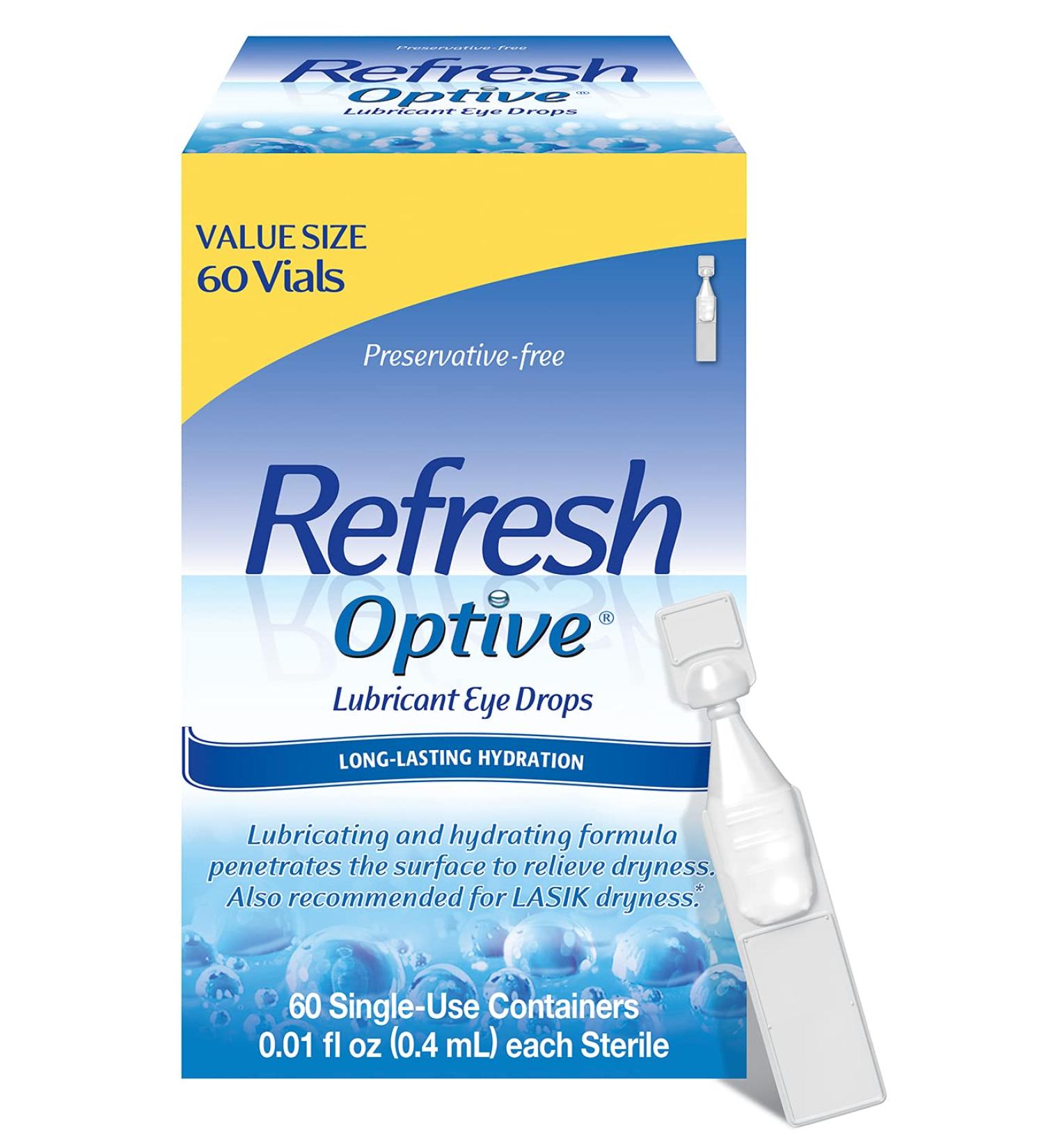 Refresh Optive Lubricant Eye Drops Preservative-Free 0.01 Fl Oz 60 Ct Single-Use Containers - Buy Online on GoSupps.com