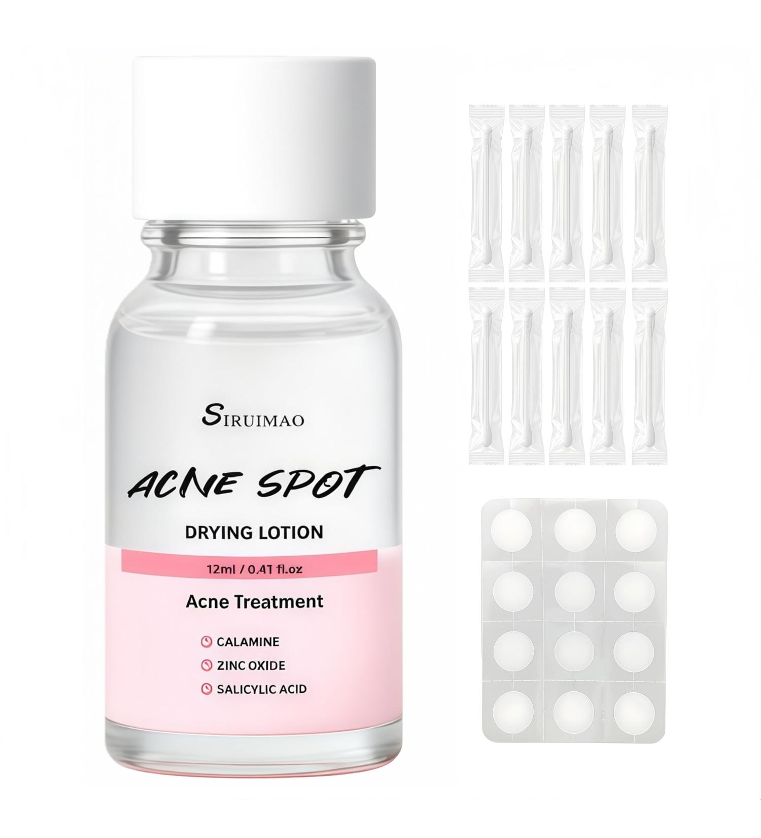 SIRUIMAO Premium Drying Lotion with Swab Overnight Solution For Face and Body Dry Out Pimples Blemishes Zits And Clean Pores 12ml / 0.41 FlOz - Buy Online on GoSupps.com