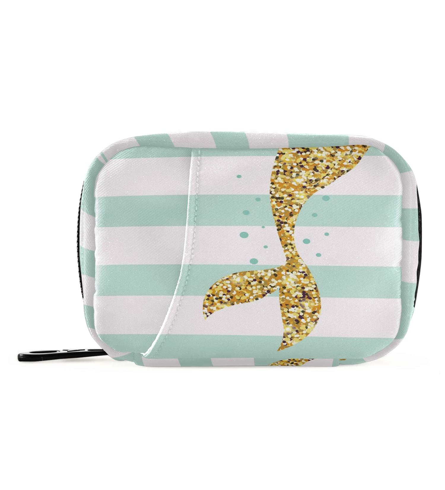 Shop Naanle Stripe Mermaid Tail Pill Box | 7-Day Travel Organizer | Compact Vitamin & Supplement Holder - Buy Online on GoSupps.com