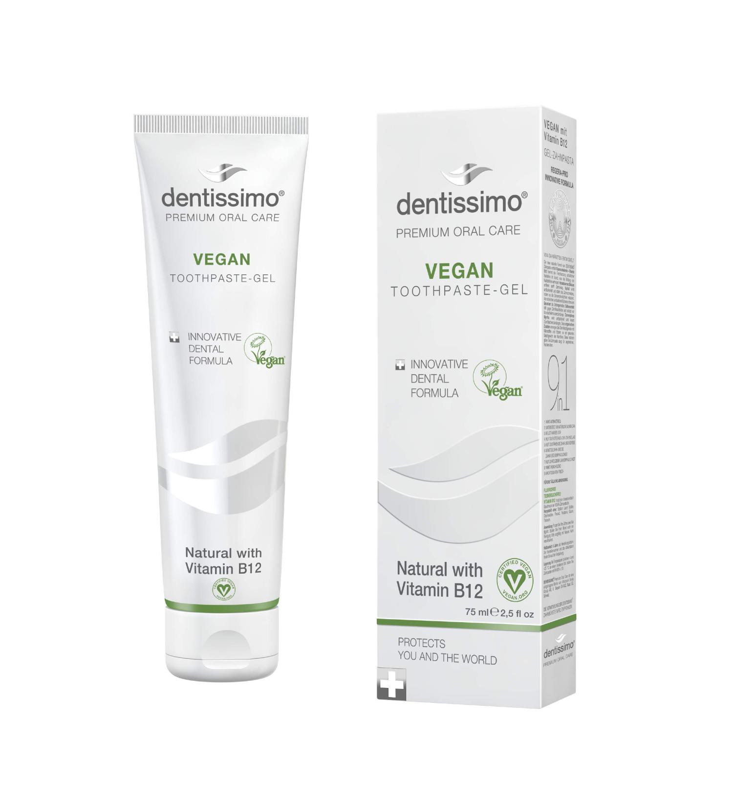 Dentissimo Vitamin B12 Toothpaste | Vegan Strong Mint - Black Anthracite | International Shipping - Buy Online on GoSupps.com
