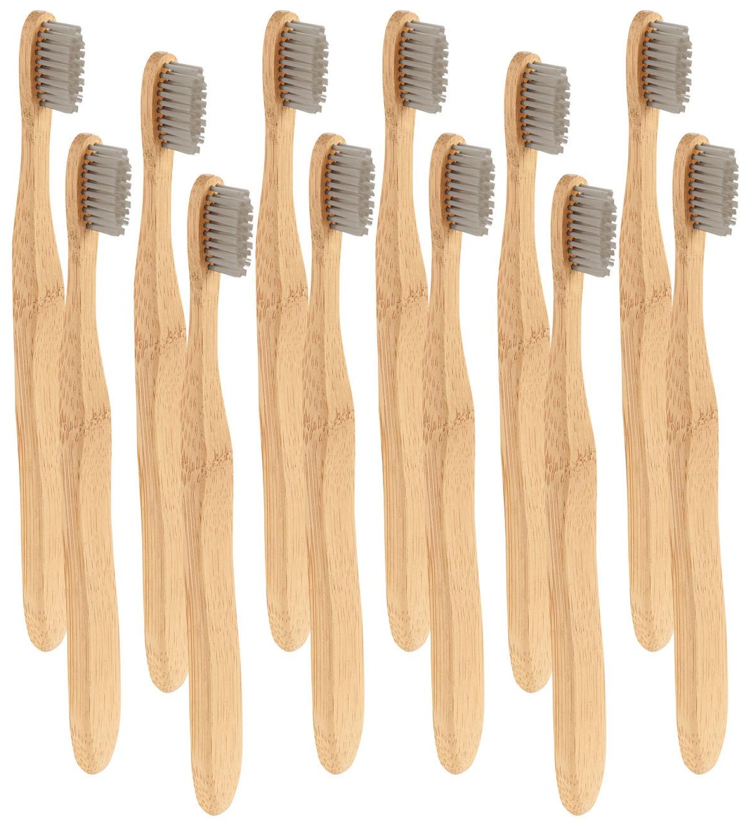 Newgen Medicals Wood Toothbrush - Antibacterial Bamboo Handwear Medium 12-Pack | Eco-Friendly Toothbrush & Toothpaste Set - Buy Online on GoSupps.com