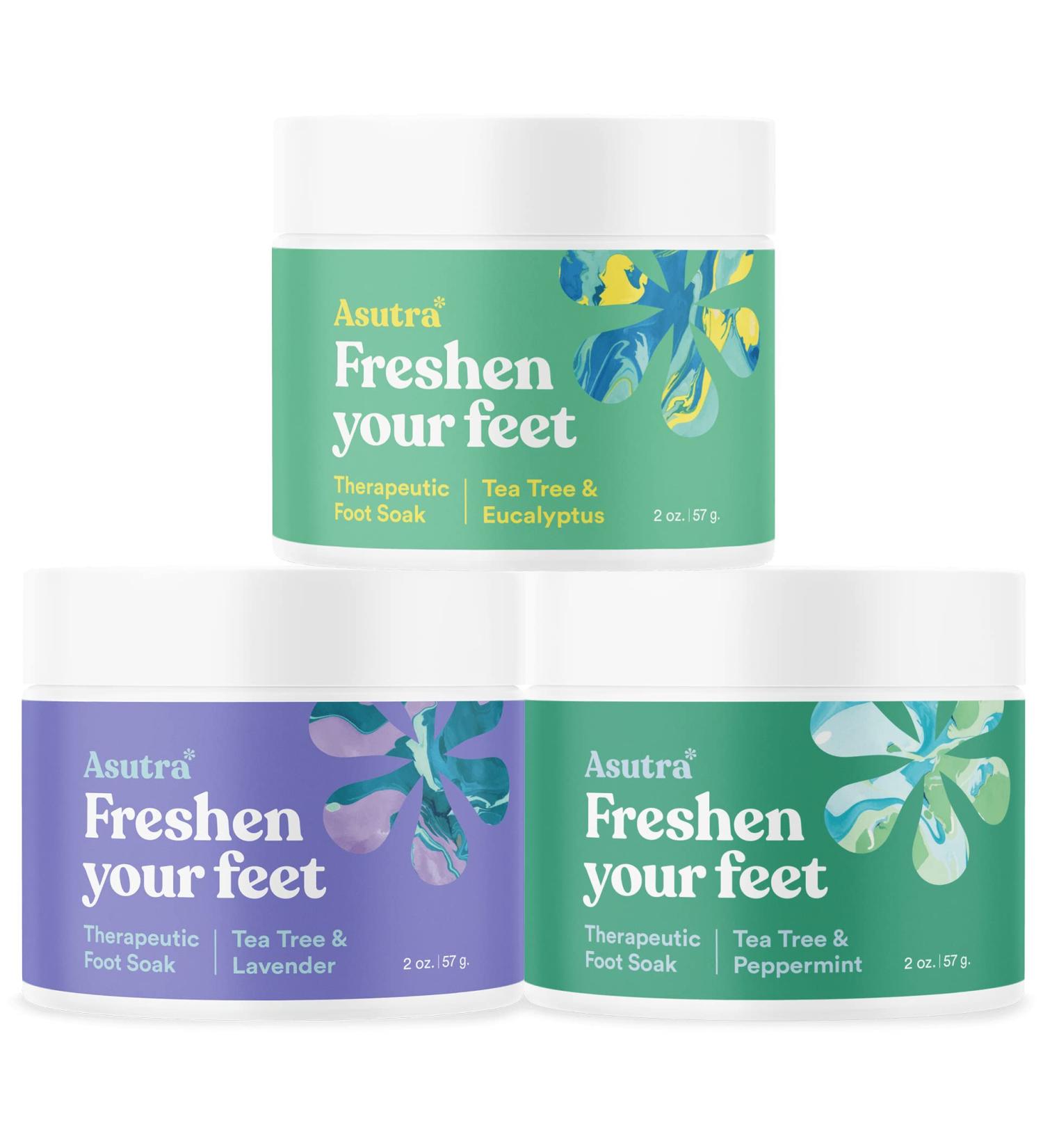 ASUTRA Foot Soak Sampler Set - 3 Mini 2 oz Jars | Mini Sampler Set - Buy Online on GoSupps.com
