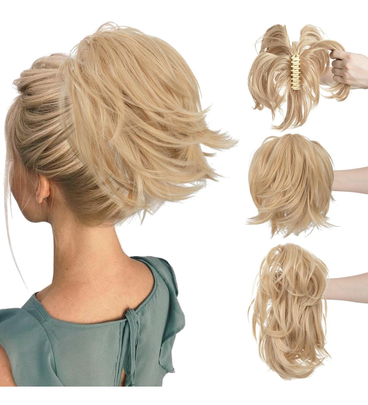 CJL Hair Claw Clip Short Ponytail Extension - Light Blonde 8 inch - Buy Online on GoSupps.com