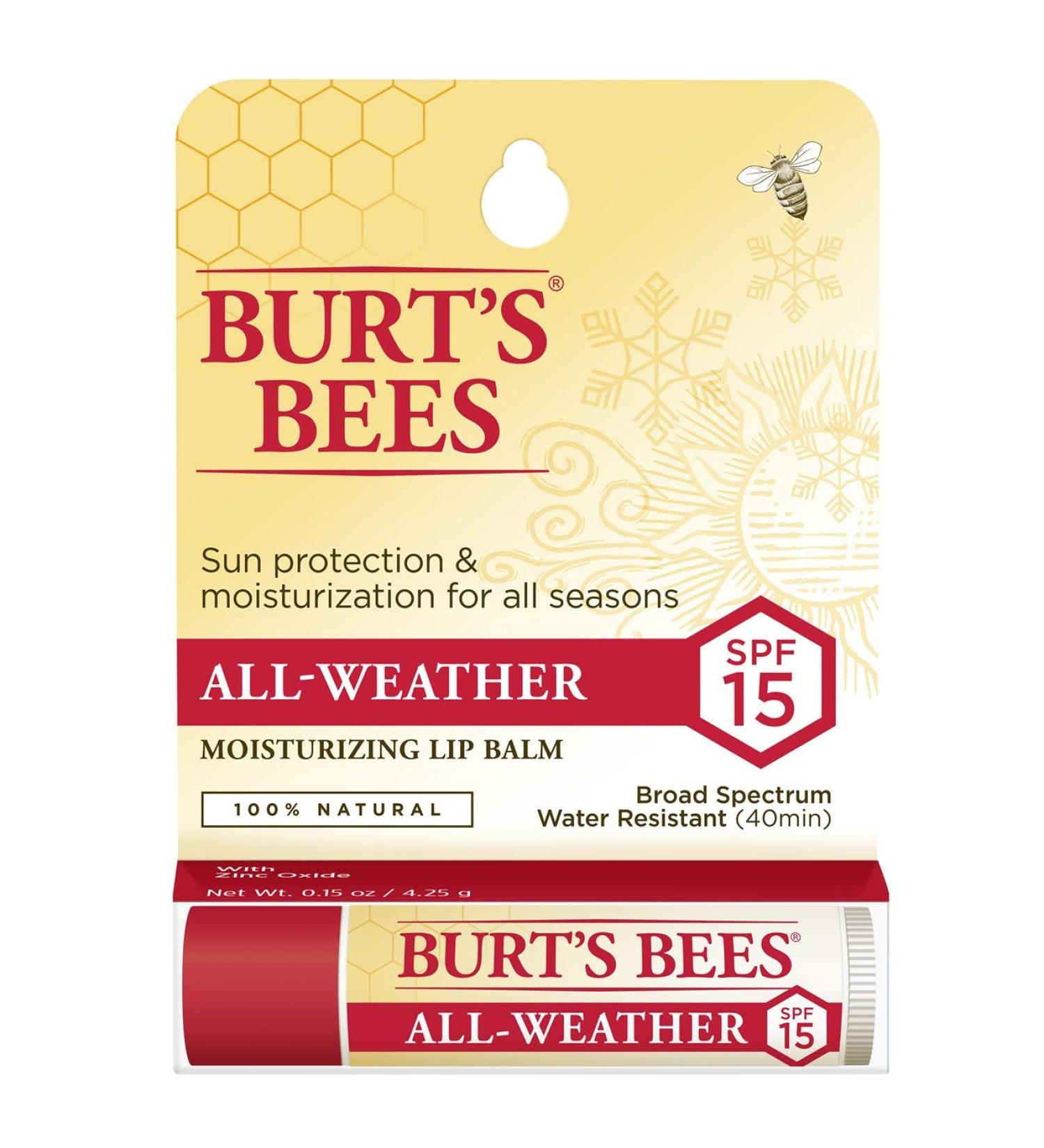 Burts Bees All Weather SPF Lip Balm 4.25g - Buy Online on GoSupps.com