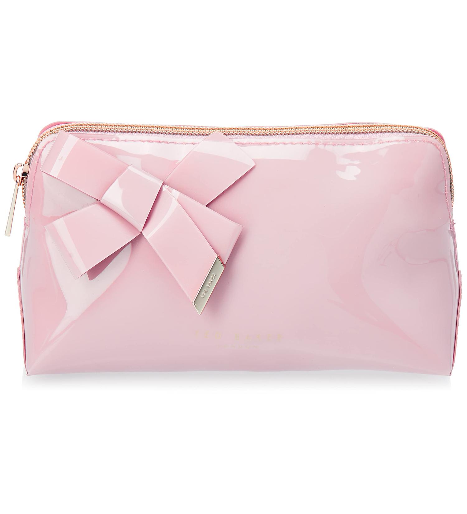 Ted Baker Women's Nicolai Bow Vinyl Makeup Bag - Stylish Pink Cosmetic Organizer for Travel & Everyday Use - Buy Online on GoSupps.com