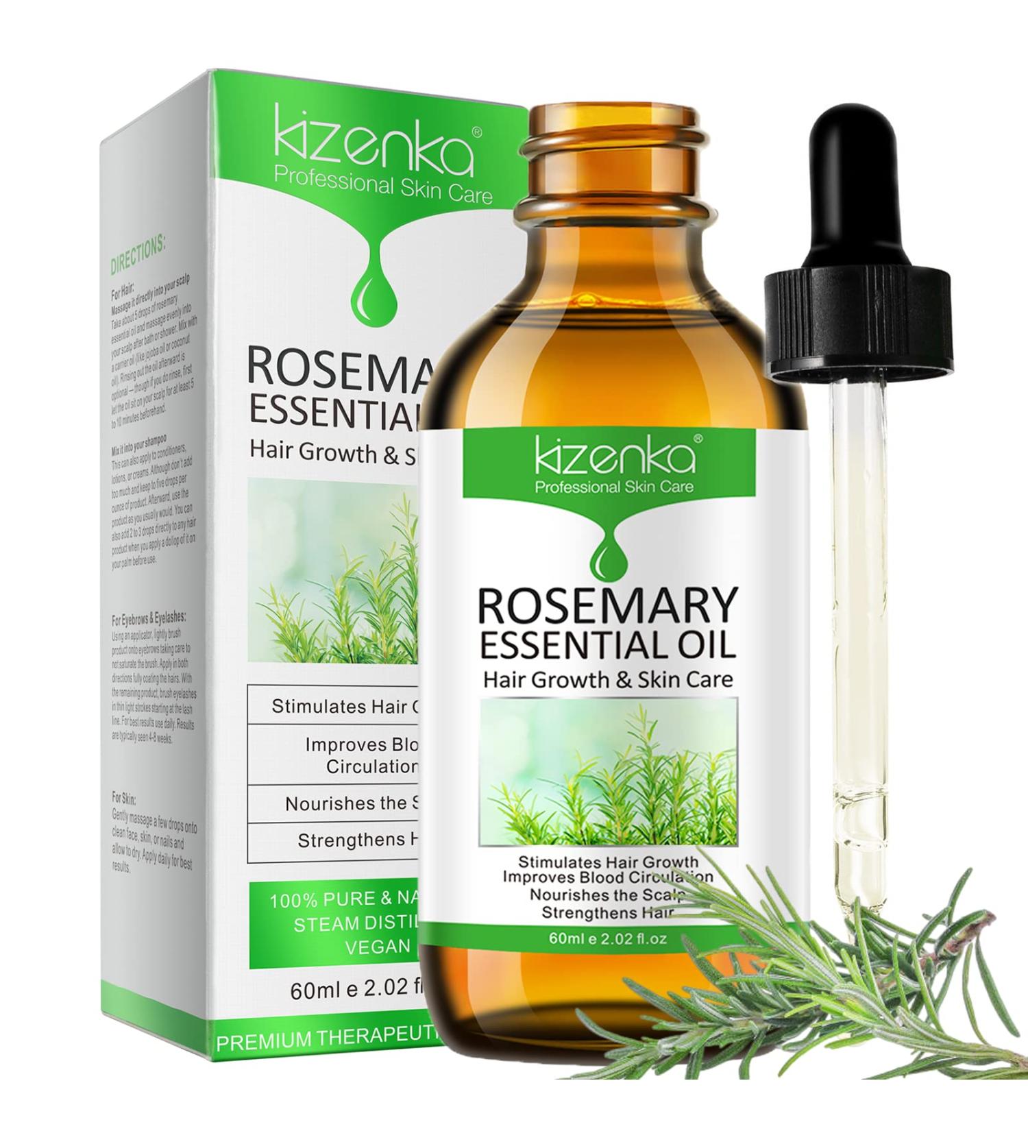 Rosemary Hair Growth Oil Rosemary Essential Oil Rosemary Oil for Hair Growth & Skin Care Improve Hair Loss and Nourishes Scalp Eyebrow and Eyelash Growth for Men and Women 60ml rosemary-60ML - Buy Online on GoSupps.com