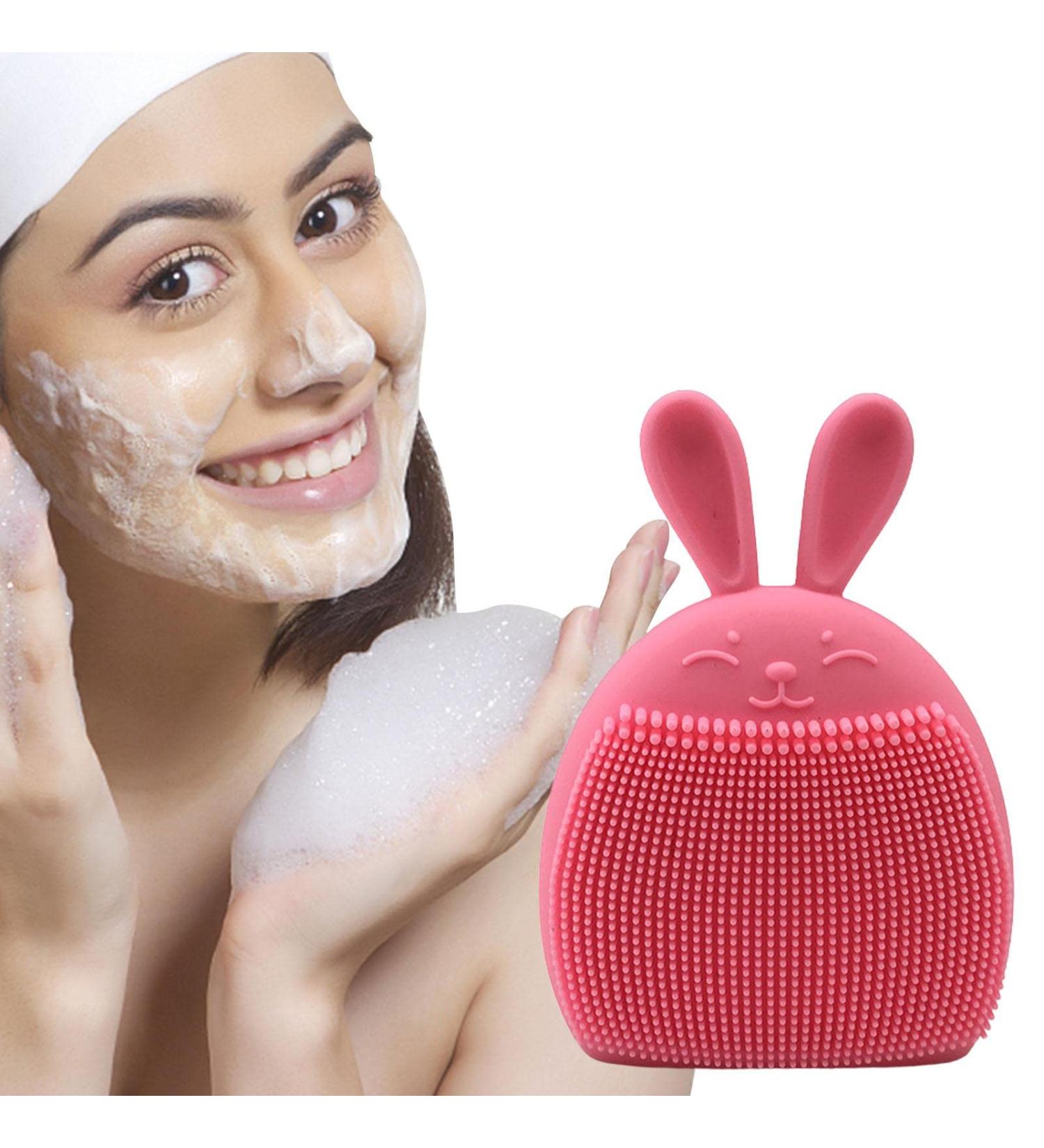 Soft Silicone Face Scrubber - Facial Cleansing Brush Face Scrub Clean Brush Face Brushes for Cleansing Cute Rabbit Ears Shape Manual Face Exfoliator Brush for Blackhead Pore Coatuiyo - Buy Online on GoSupps.com