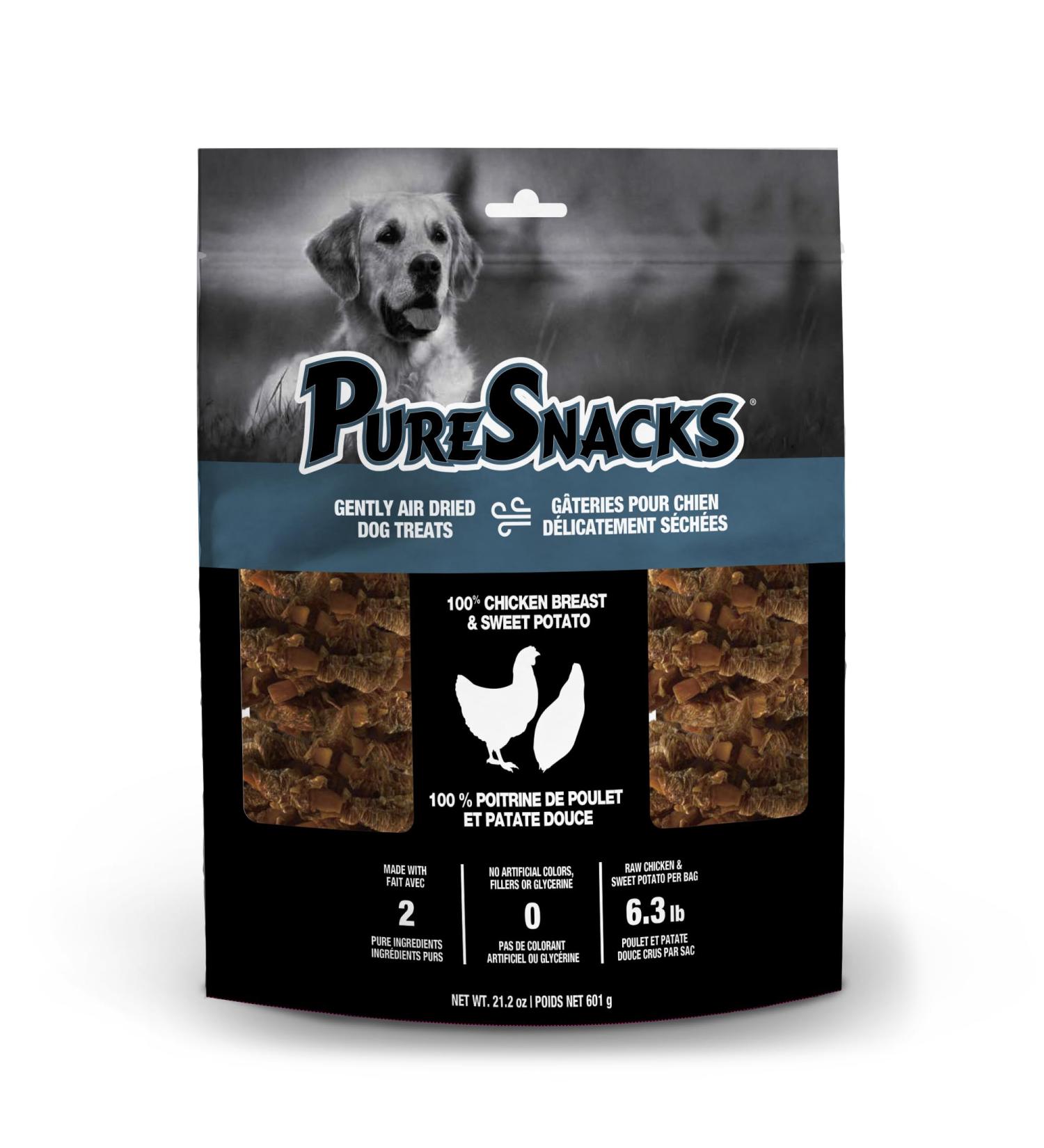 PureSnacks Air Dried Chicken & Sweet Potato Jerky Dog Treats 601g | 2 Ingredients - Buy Online on GoSupps.com