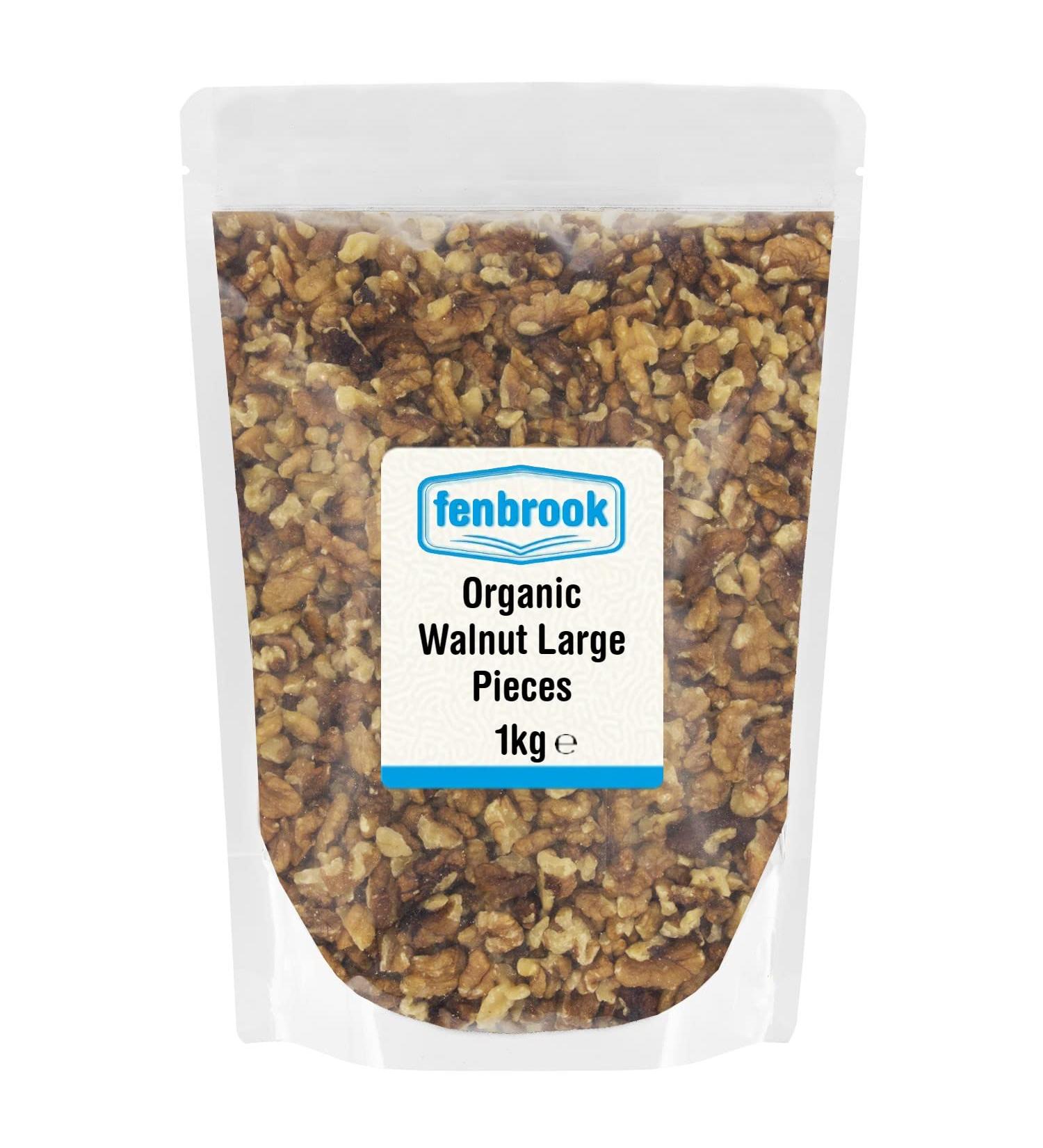 Organic Walnut Large Pieces 1kg | Certified Organic by Fenbrook Organic - Buy Online on GoSupps.com