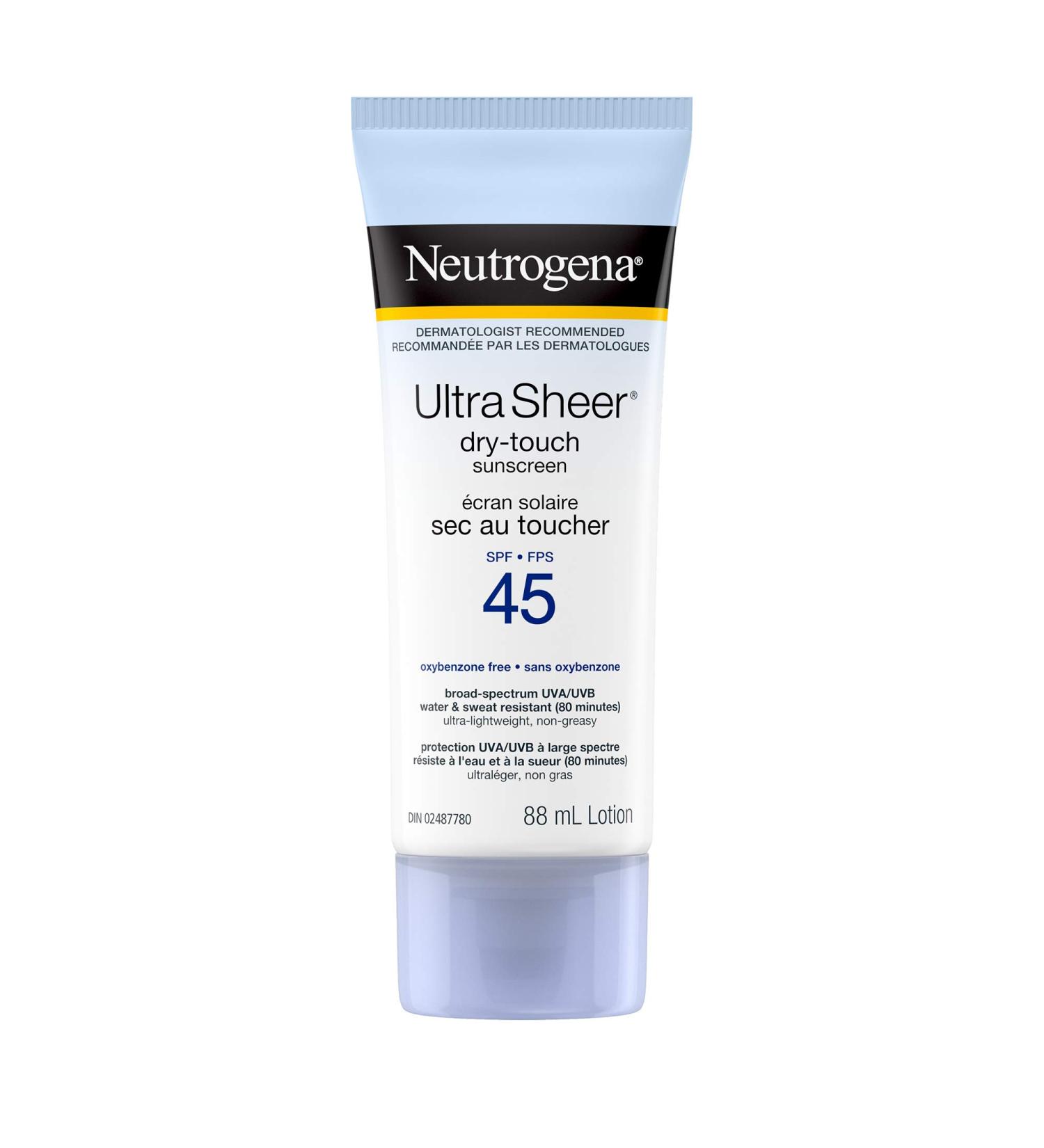 Neutrogena Sunscreen Lightweight dry-touch Non-Comedogenic Water & Sweat Resistant SPF 45 88mL Lotion 88 ml (Pack of 1) SPF 45 - Buy Online on GoSupps.com