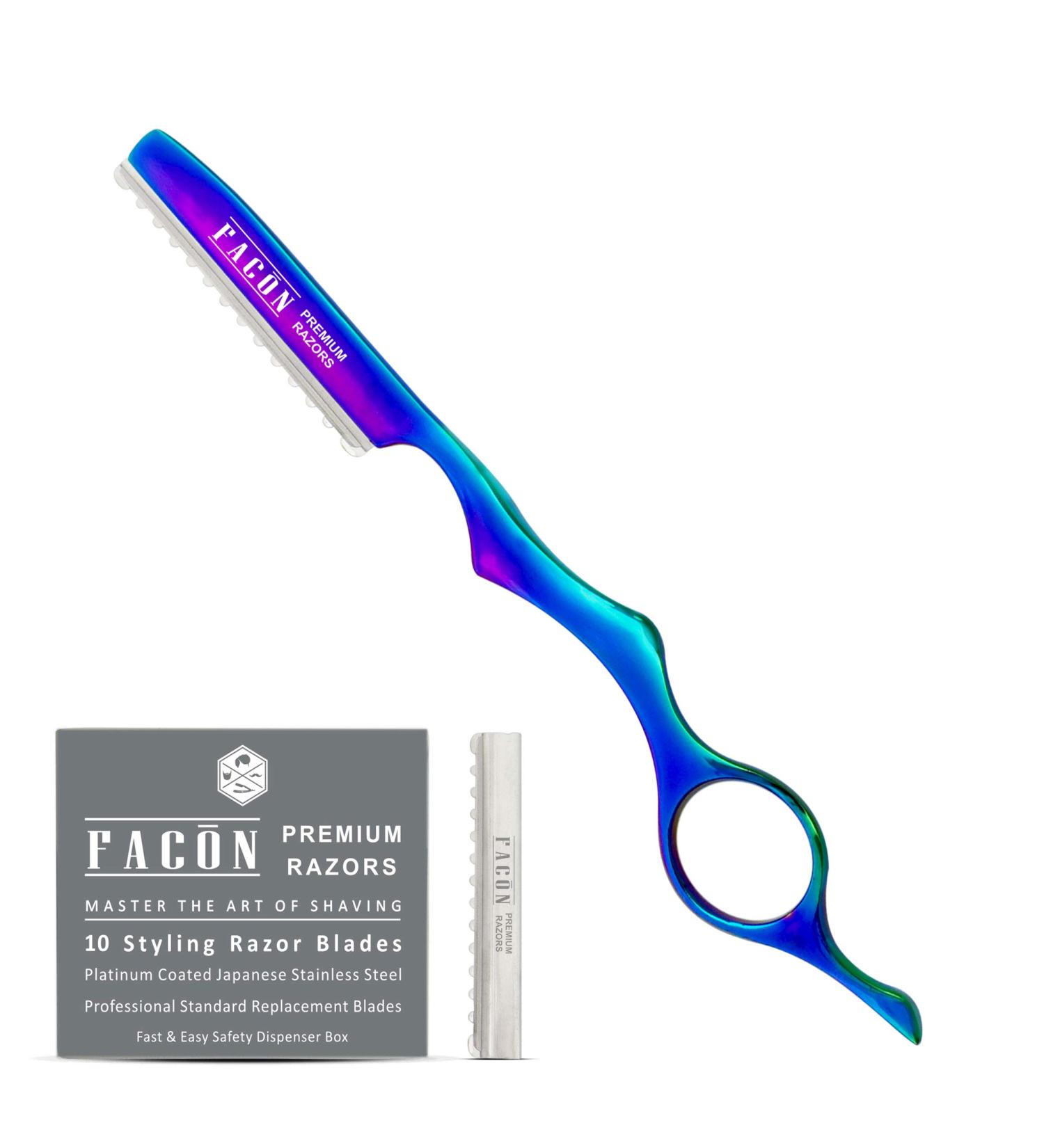 Fac n Professional Hair Styling Thinning Texturizing Feather Razor + 10 Replacement Blades - Buy Online on GoSupps.com