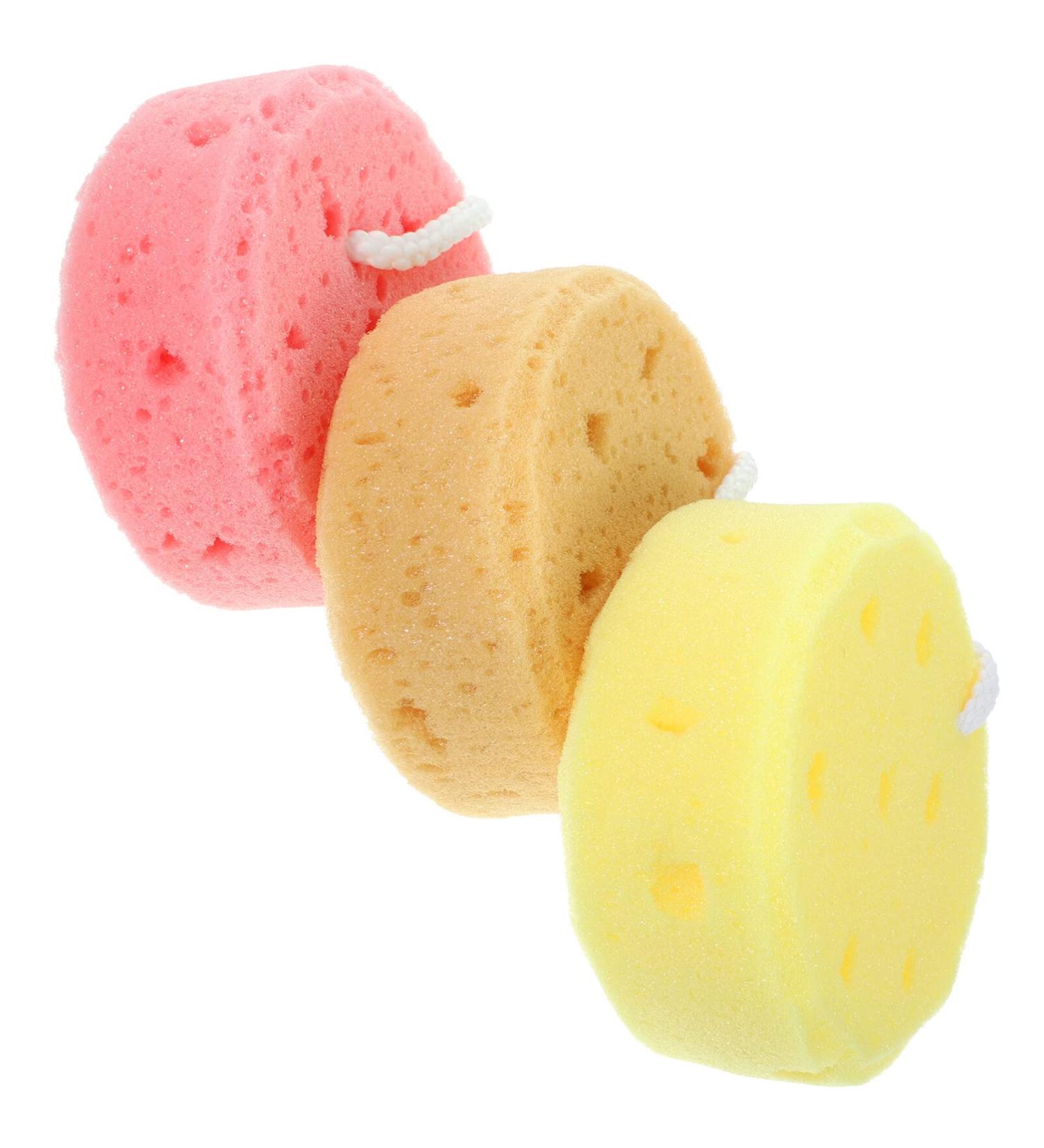 3pcs Exfoliating Bath Sponge Set - Body Scrubber & Shower Sponge for Women - Skin Cleaning Scrubber for Ultimate Shower Experience - Buy Online on GoSupps.com