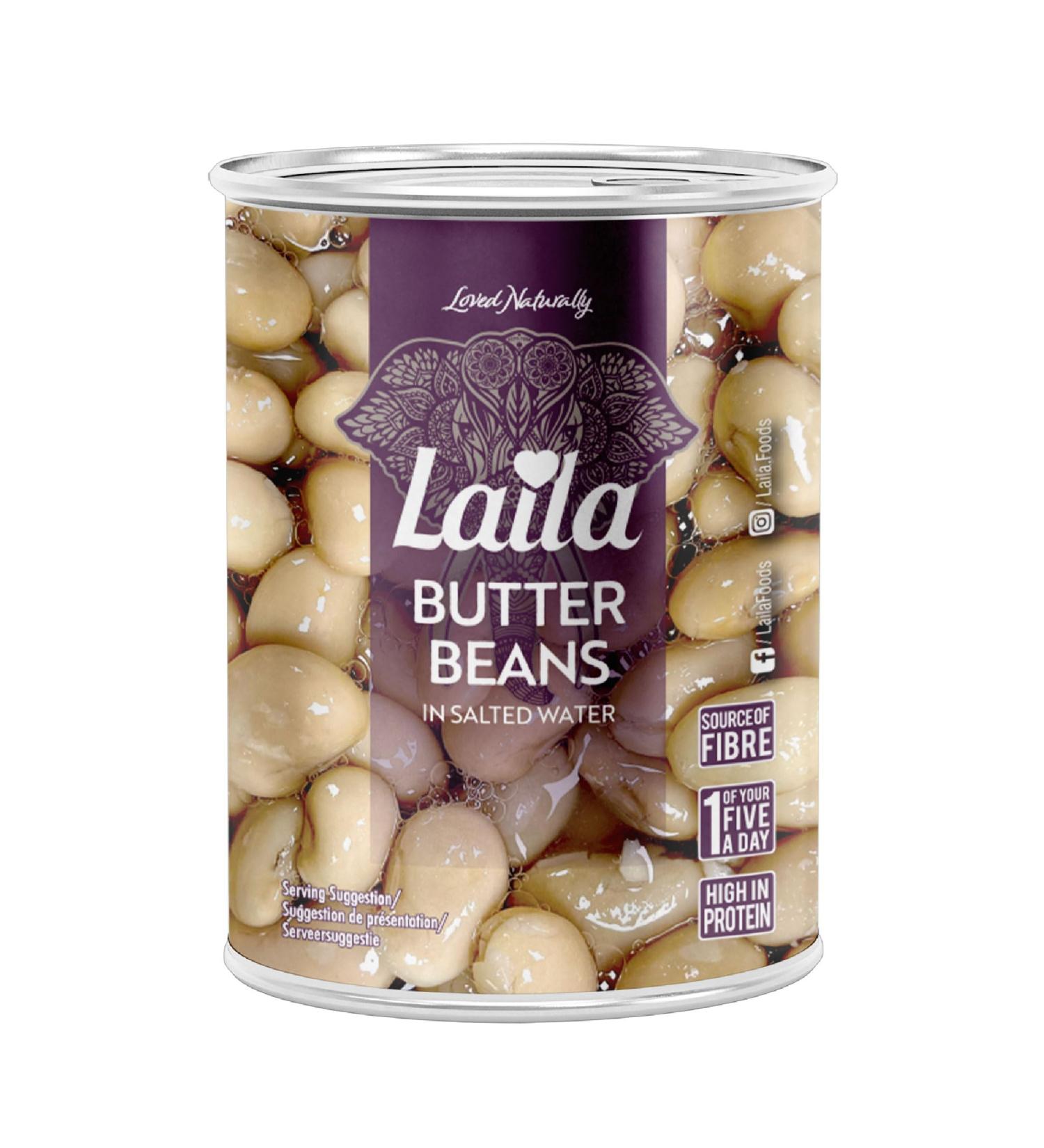 Laila Canned Butter Beans 12x400G (Cannelli Beans in Salted Water) (pack of 12) - Buy Online on GoSupps.com