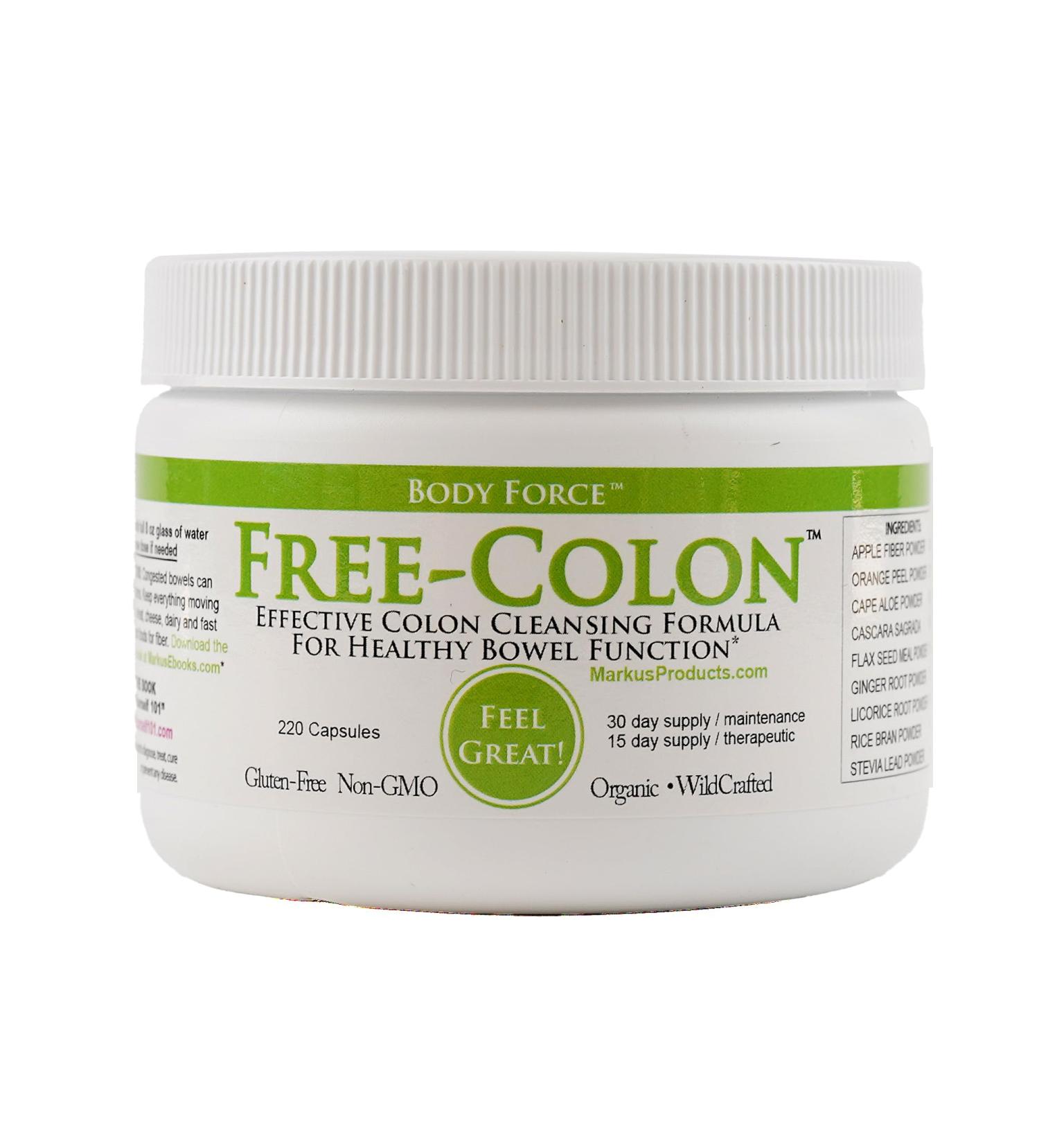 Body Force Colon Formula by Markus- Capsules - Comprehensive Formula - Fiber Rich for Toxin Removal - Aloe Ginger Citrus Flavonoids & Cascara Sagrada - Gentle & Effective Detoxification - Buy Online on GoSupps.com