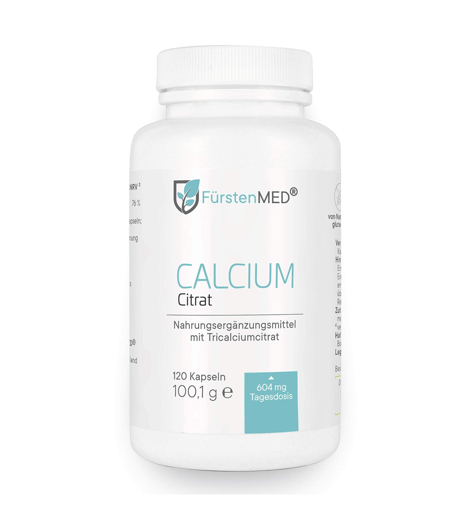 F rstenMED Calcium Citrate Capsules - High-Dose Vegan Calcium Supplement Pure Citrate - 120 Additive-Free Capsules for Optimal Health - Buy Online on GoSupps.com