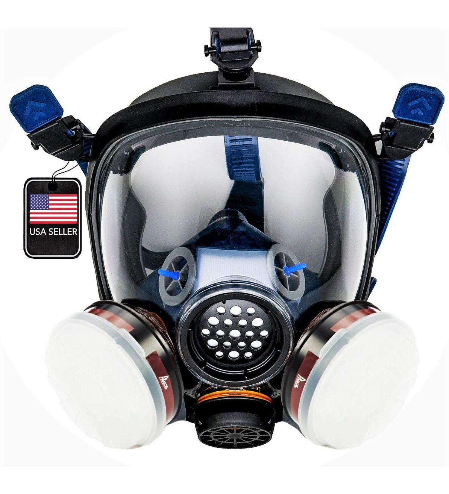 Organic Vapor Chemical & Particulate Respirator with Reusable Clear Eye Protection Mask - 1 Year Warranty - Buy Online on GoSupps.com