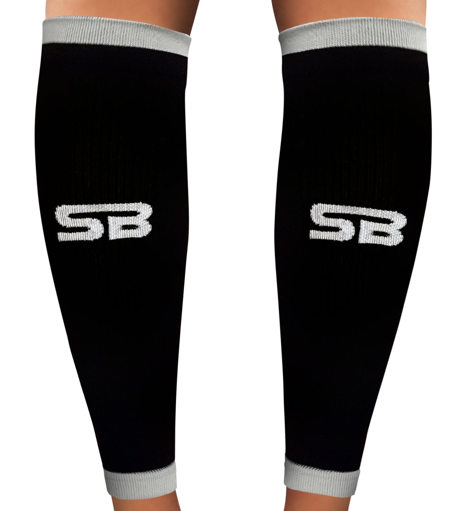 SB SOX Compression Calf Sleeves (20-30mmHg) | Men & Women | Black/Gray Large - Buy Online on GoSupps.com