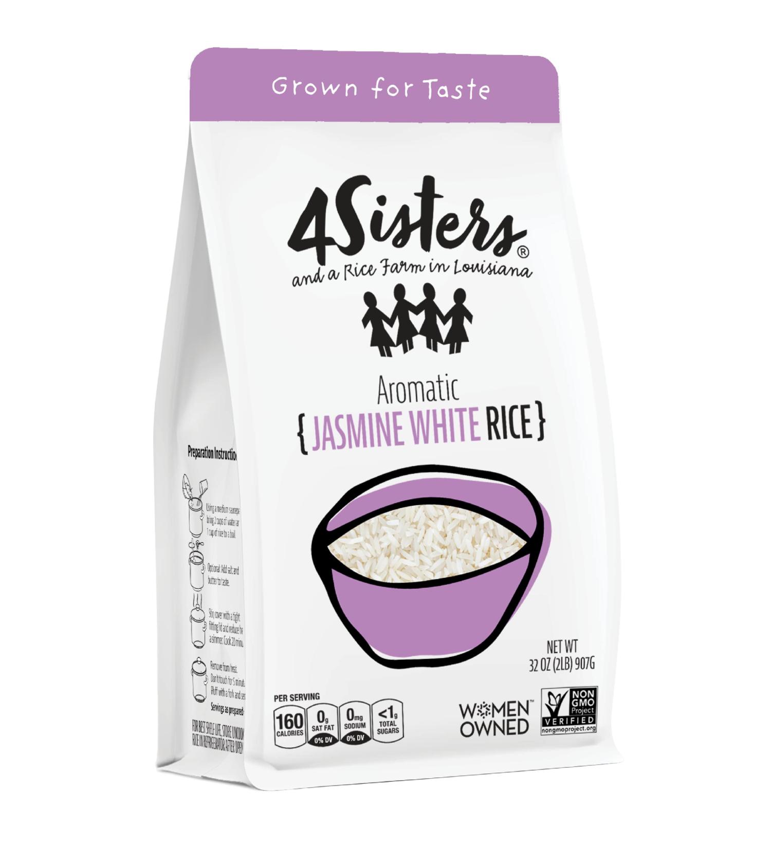 4Sisters Premium Jasmine White Rice - Sustainably Grown - Women Owned - Farm to Table - 2lb - Buy Online on GoSupps.com