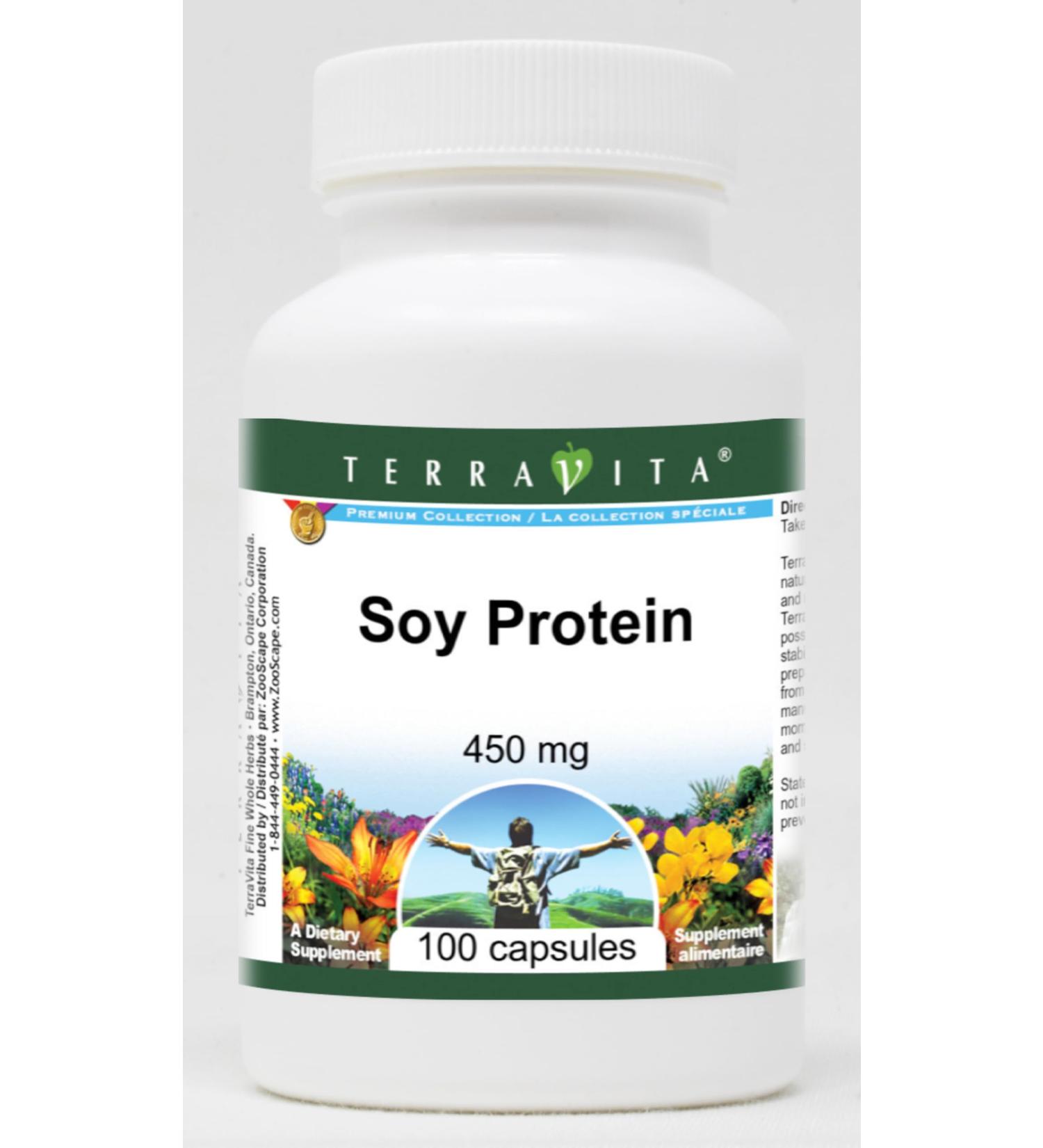 Soy Protein - 450 mg (100 Capsules ZIN: 521425) - Buy Online on GoSupps.com