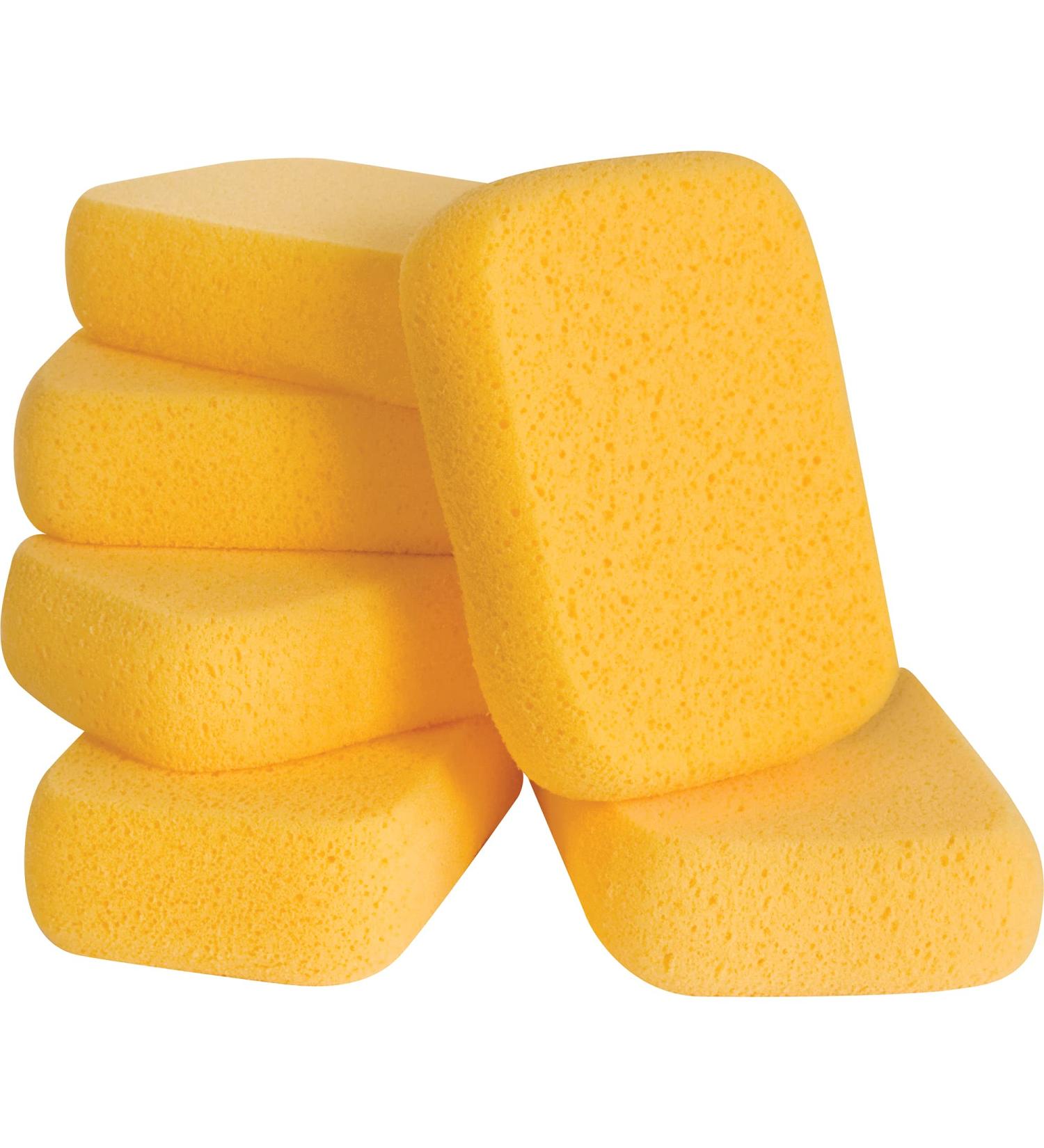 QEP 70005Q-6D X-Large Grouting Cleaning Sponge 7.5x5.5x1.875 - 6 Pack Yellow - Buy Online on GoSupps.com