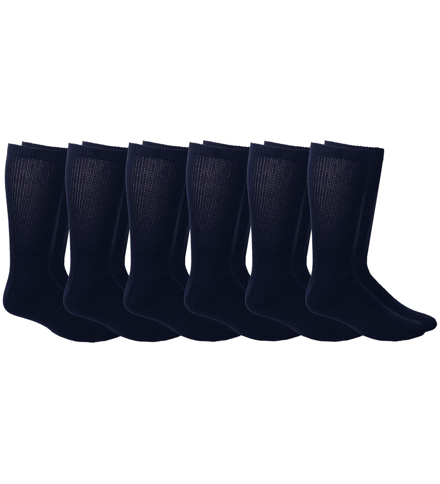 Yacht & Smith Men and Women Crew Diabetic Nephropathy Socks 6-Pack, Ring Spun Cotton, One Size Navy - Buy Online on GoSupps.com