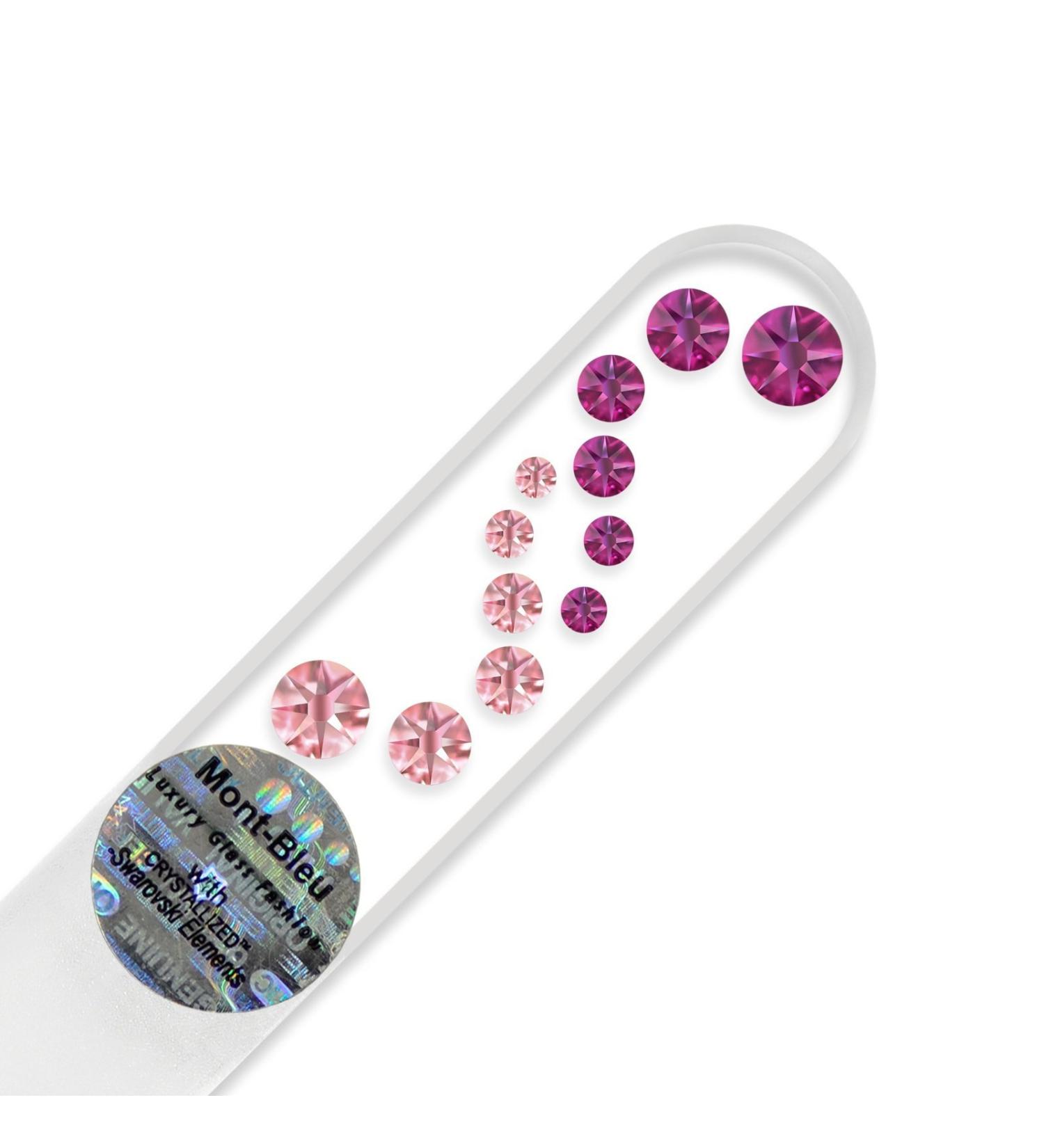 Small Size Crystal Glass Nail File hand decorated with Swarovski crystals Hand Made in Czech Republic (Europe) Czech Tempered Glass Lifetime Guaranty in Suede Sleeve (Fuchsia - Light Rose) - Buy Online on GoSupps.com