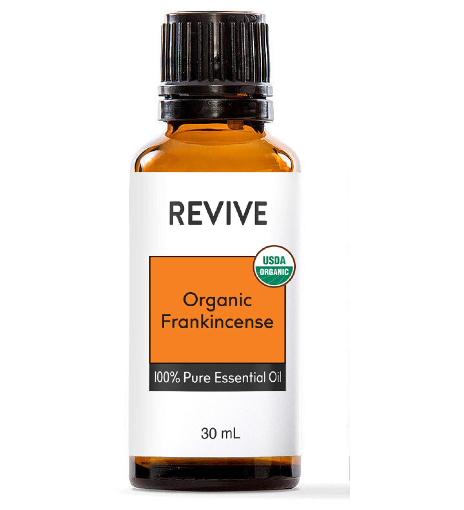 USDA Certified Organic Frankincense Essential Oil 30mL - 100% Pure Therapeutic Grade for Diffuser Aromatherapy Skin & Hair Care - Revive Essential Oils - Buy Online on GoSupps.com