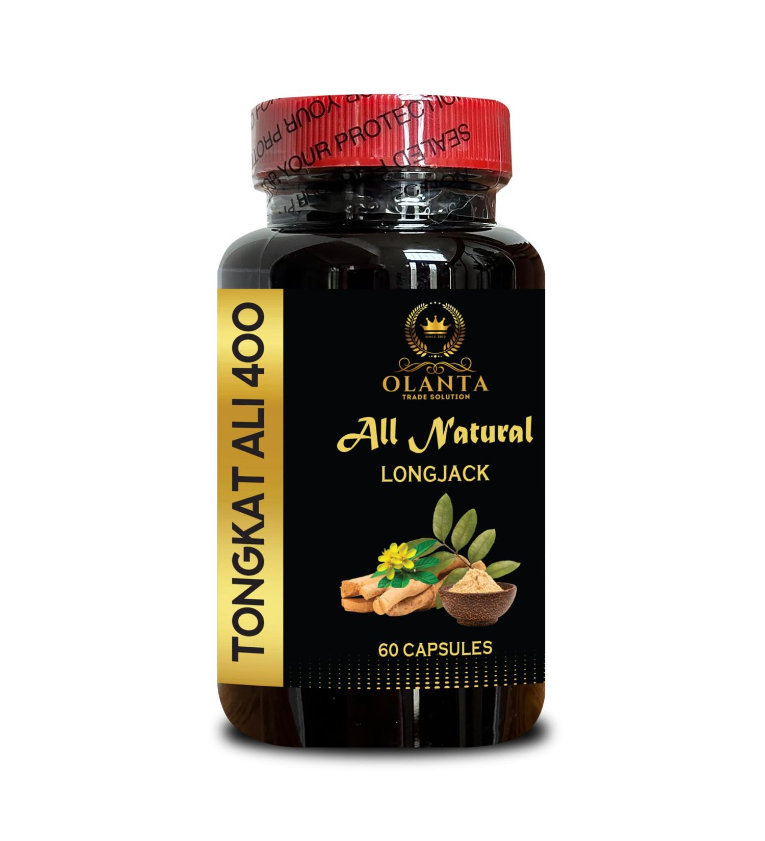 Longjack Tongkat Ali Capsules Energy Booster Without Caffeine - Plant-Powered Support for Men on The Move - Everyday Energy Support - 1 Bottle 60 Capsules - Buy Online on GoSupps.com