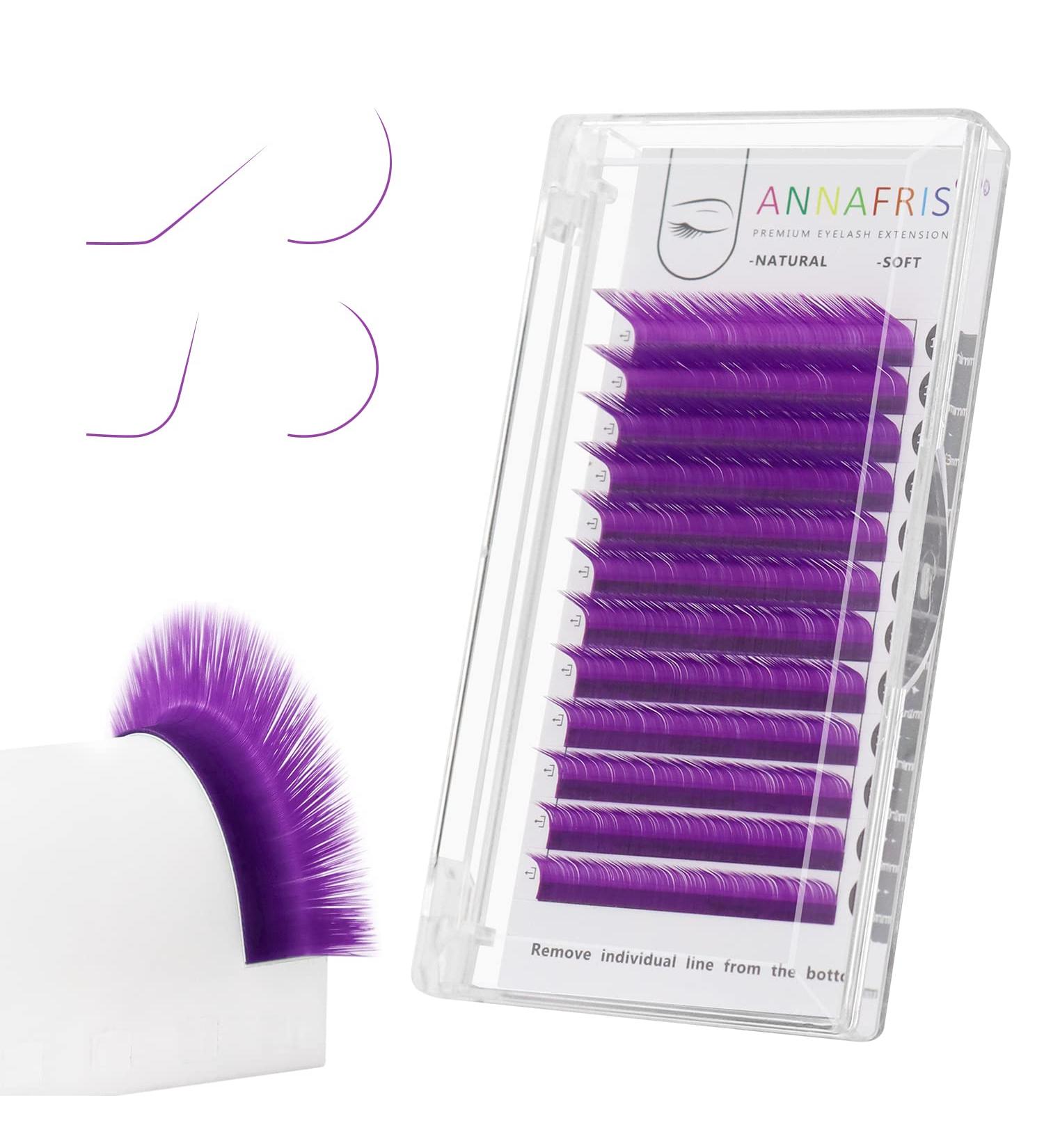 Classic Purple 0.10 D Curl 8-15mm Mixed Volume Eyelash Extensions by ANNAFRIS - Buy Online on GoSupps.com