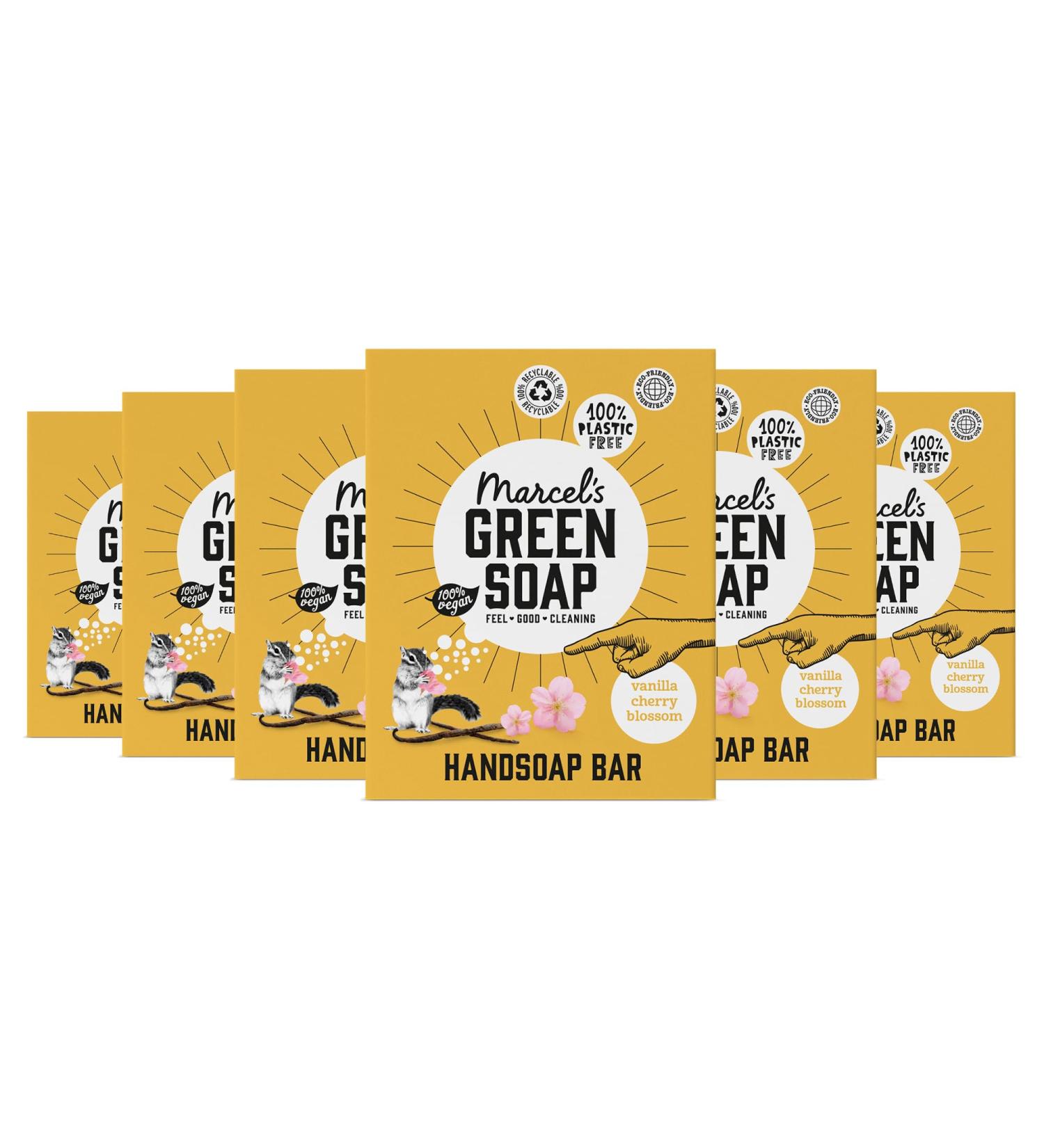  Marcel's Green Soap Marcel's Green Soap - Vanilla & Cherry Blossom Hand Soap Stick - Hand Soap - 100% Eco Friendly - 100% Vegan - 97% Biodegradable - Pack of 6 - - Buy Online on GoSupps.com