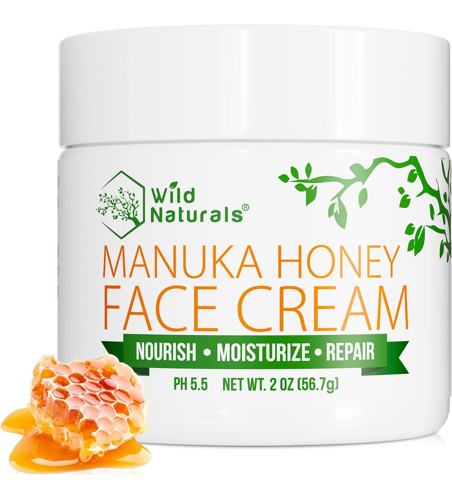 Face Moisturizer for Dry Skin - Manuka Honey & Aloe Vera Cream for Men & Women - Soothing Redness Relief for Sensitive Skin & Eczema - Buy Online on GoSupps.com