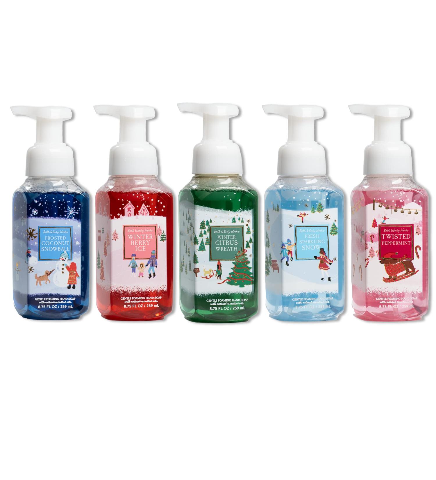 Bath and Body Works Holiday Gentle Foaming Hand Soap Set of 5 - Perfect for Gifts & Home Care | International Shipping Available - Buy Online on GoSupps.com