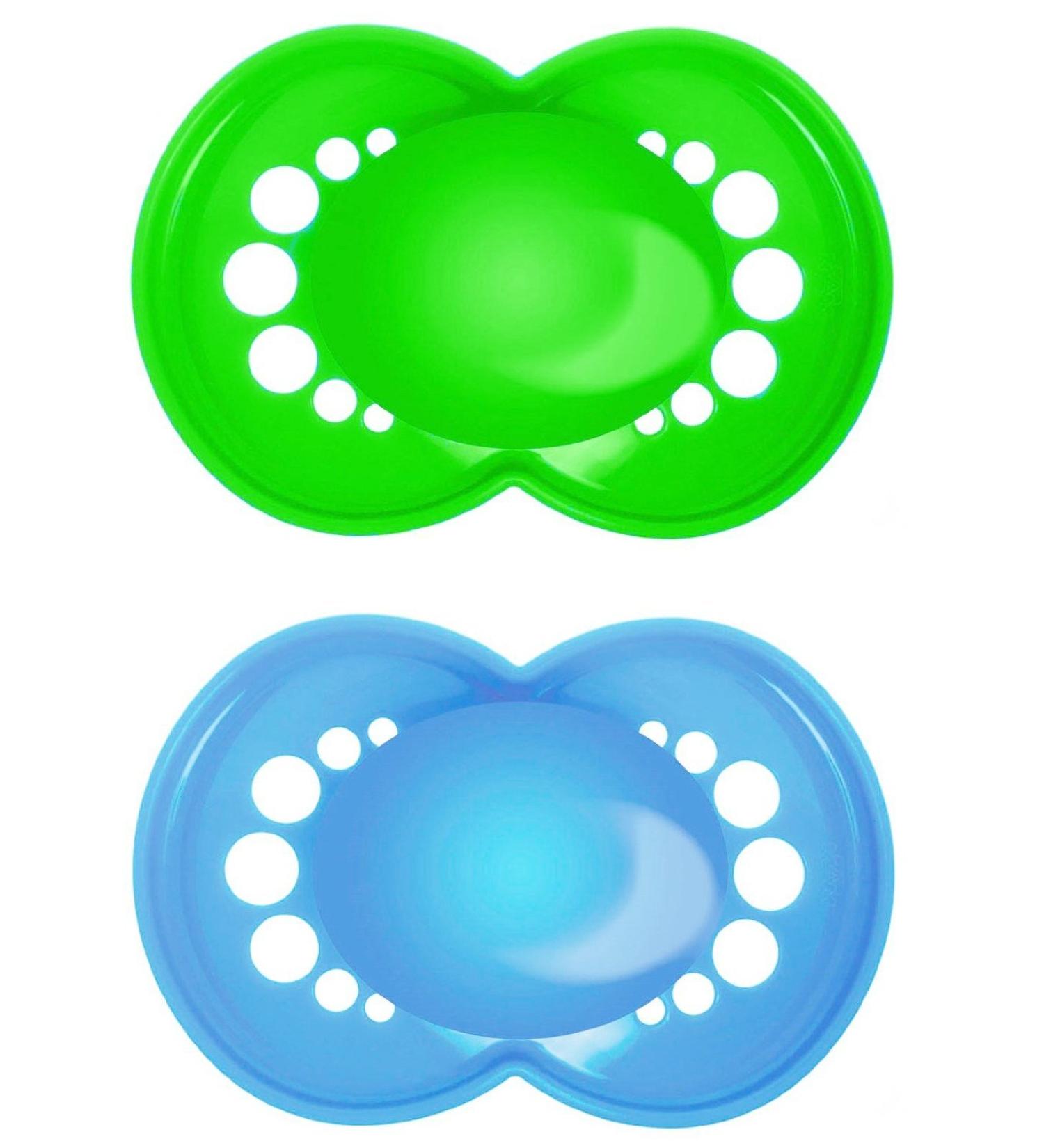 MAM 163111 Classic Silicone Pacifier for Boys - Double Pack (Assorted Colors) - BPA Free - Ideal for Infants 6-16 Months - Buy Online on GoSupps.com