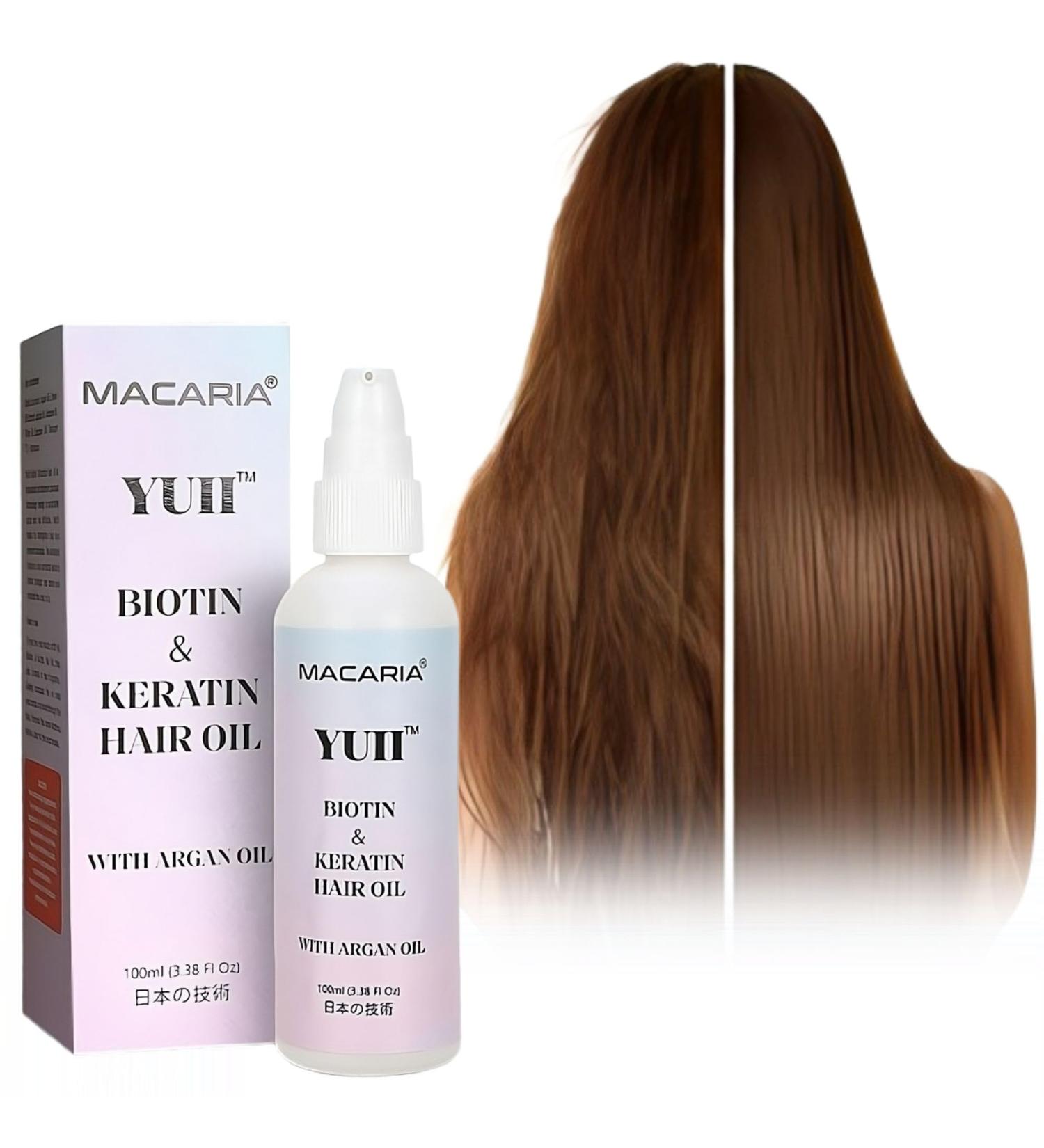 Macaria Herbal Pvt ltd YUII Biotin Hair Oil For Strengthening Hair & Oil Biotiin Hair Oil Strengthening motes Growth Shine - Buy Online on GoSupps.com