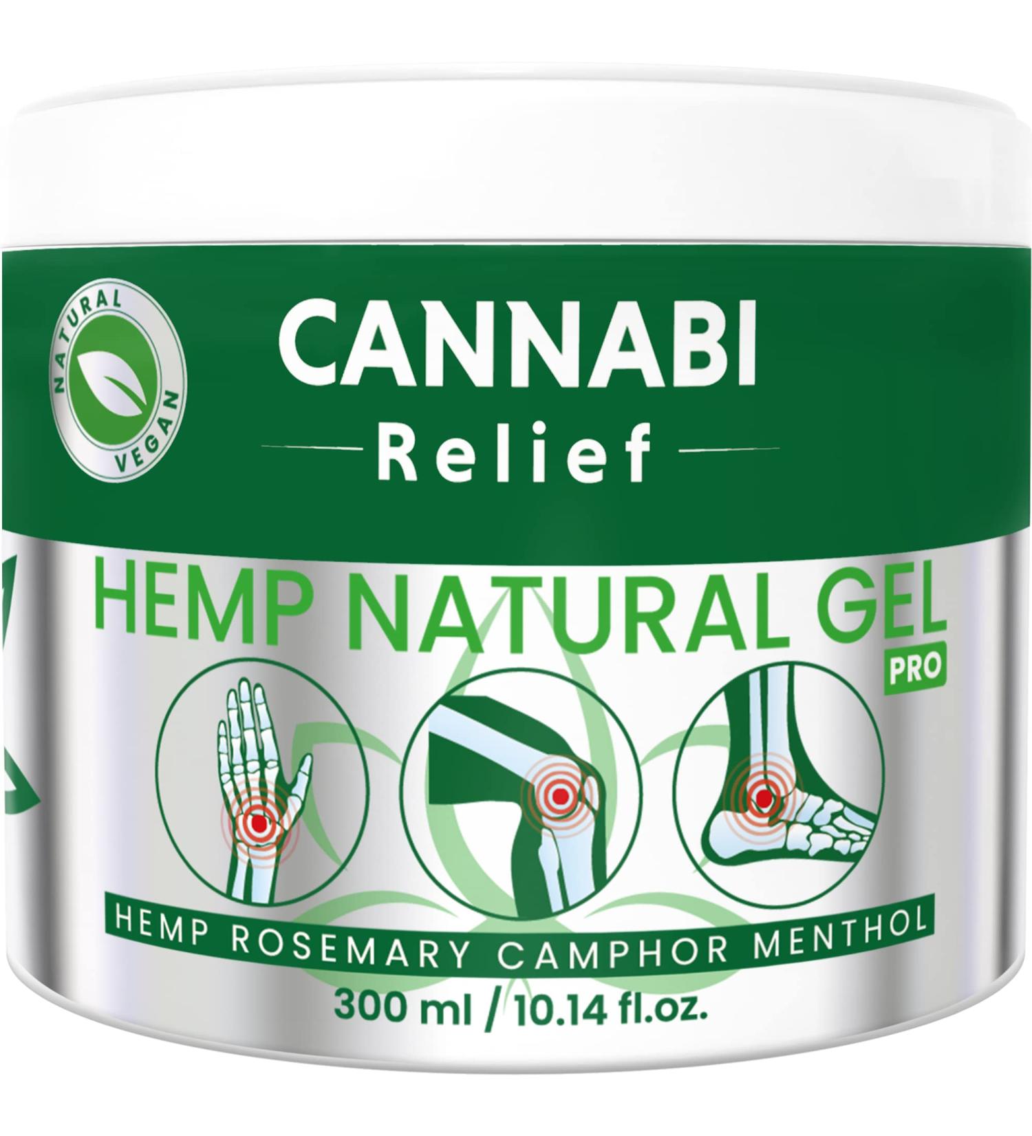 Cannabi Relief - Natural Hemp Cream PRO 10 FL OZ - Hemp Gel with Rosemary Cocos Oil Camphor & Menthol - Hemp Oil Extract for Muscle Pain Relief Arthritis - Neck Back Knees Foot Nerve - Extra Strength - Buy Online on GoSupps.com