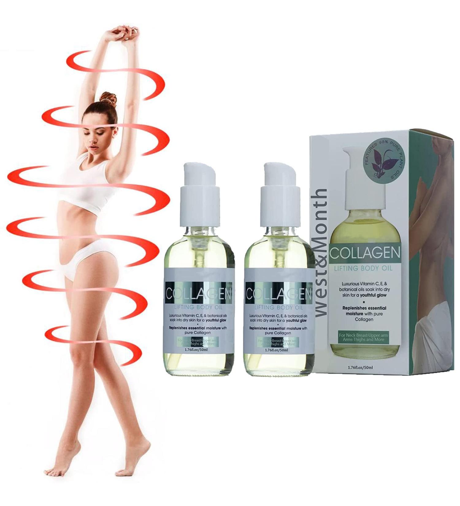 Beauty Lady Collagen Lifting Body Oil 50ML Ageless Collagen Lifting Body Oil Anti Aging Collagen Serum for Face and Body (2pcs) - Buy Online on GoSupps.com