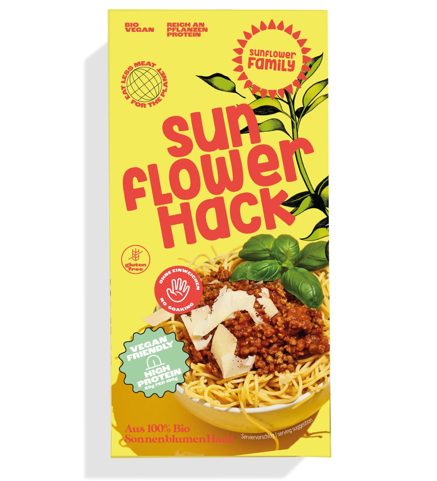 Sunflowerfamily Sunflowerhack - Vegan Meat Alternative (76g) - 100% Sunflower Seeds Gluten-Free High Protein Vegetarian Replacement - Buy Online on GoSupps.com