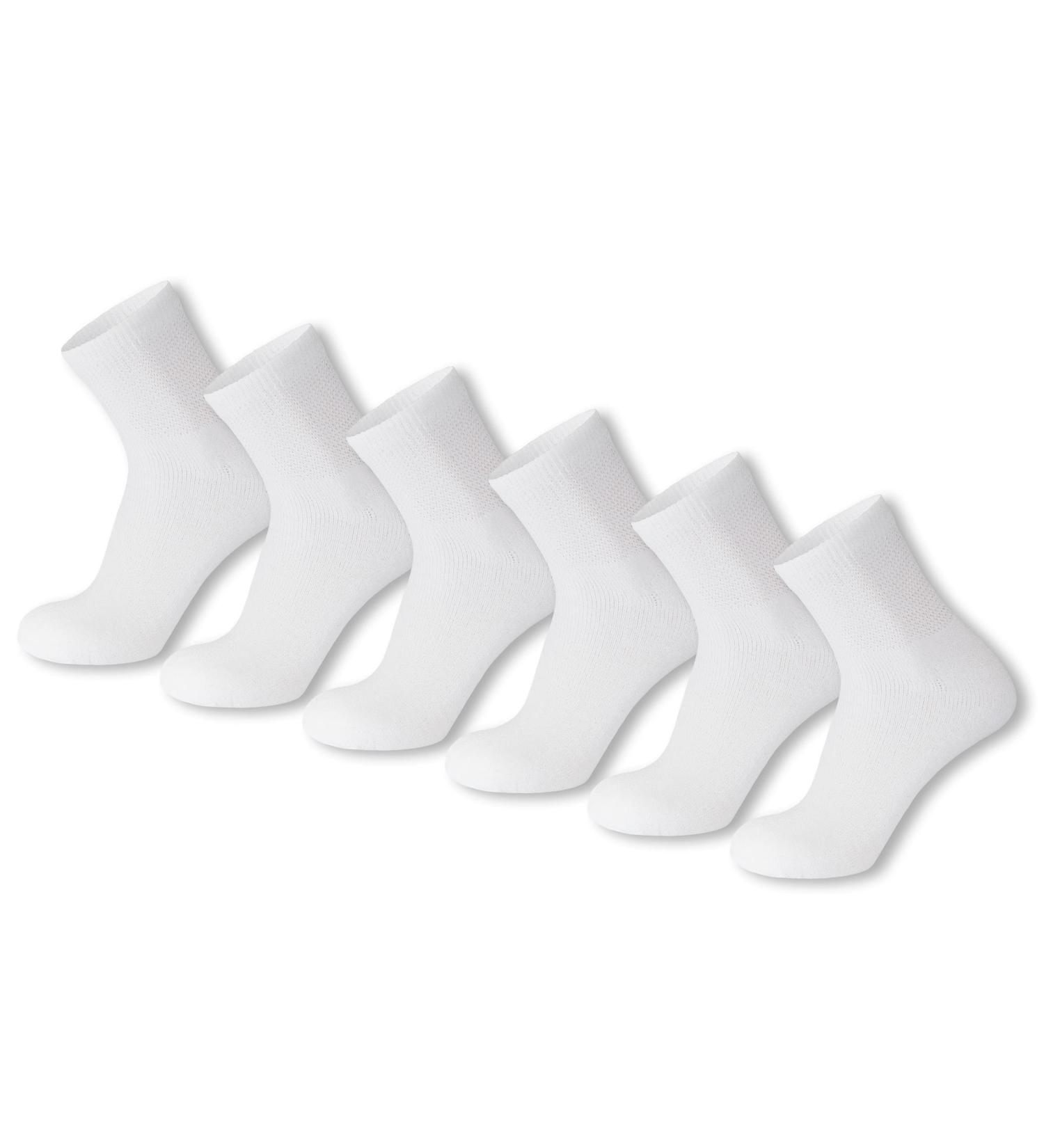 Premium Diabetic Cotton Quarter Length Athletic Socks - White (Size 10-13) | 6 Pairs - Buy Online on GoSupps.com