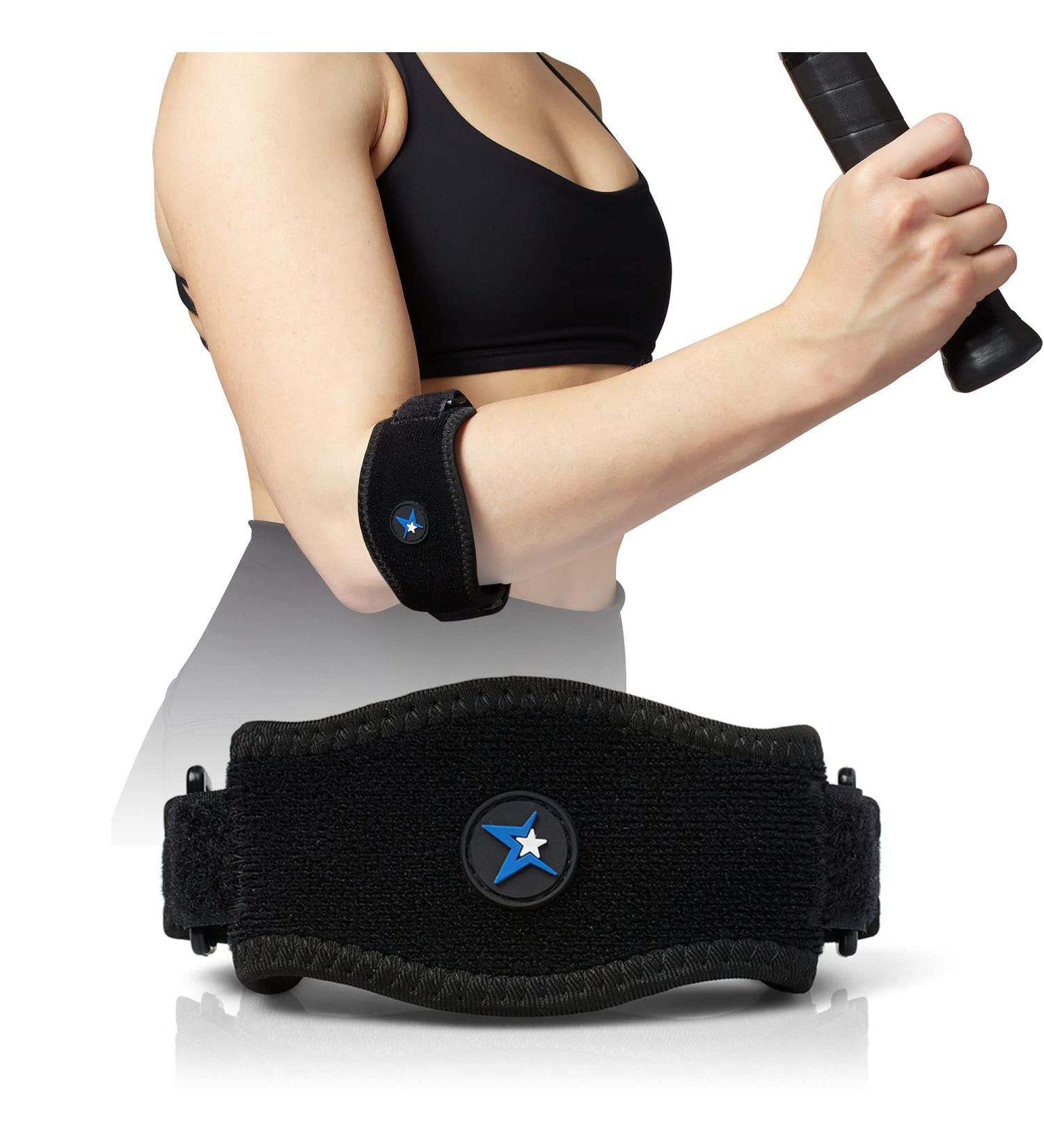 RiptGear Tennis Elbow Brace for Men and Women - Golfers Elbow Strap with Compression Pad - Adjustable Compression Sleeve for Tendonitis Relief (Blue) - Buy Online on GoSupps.com