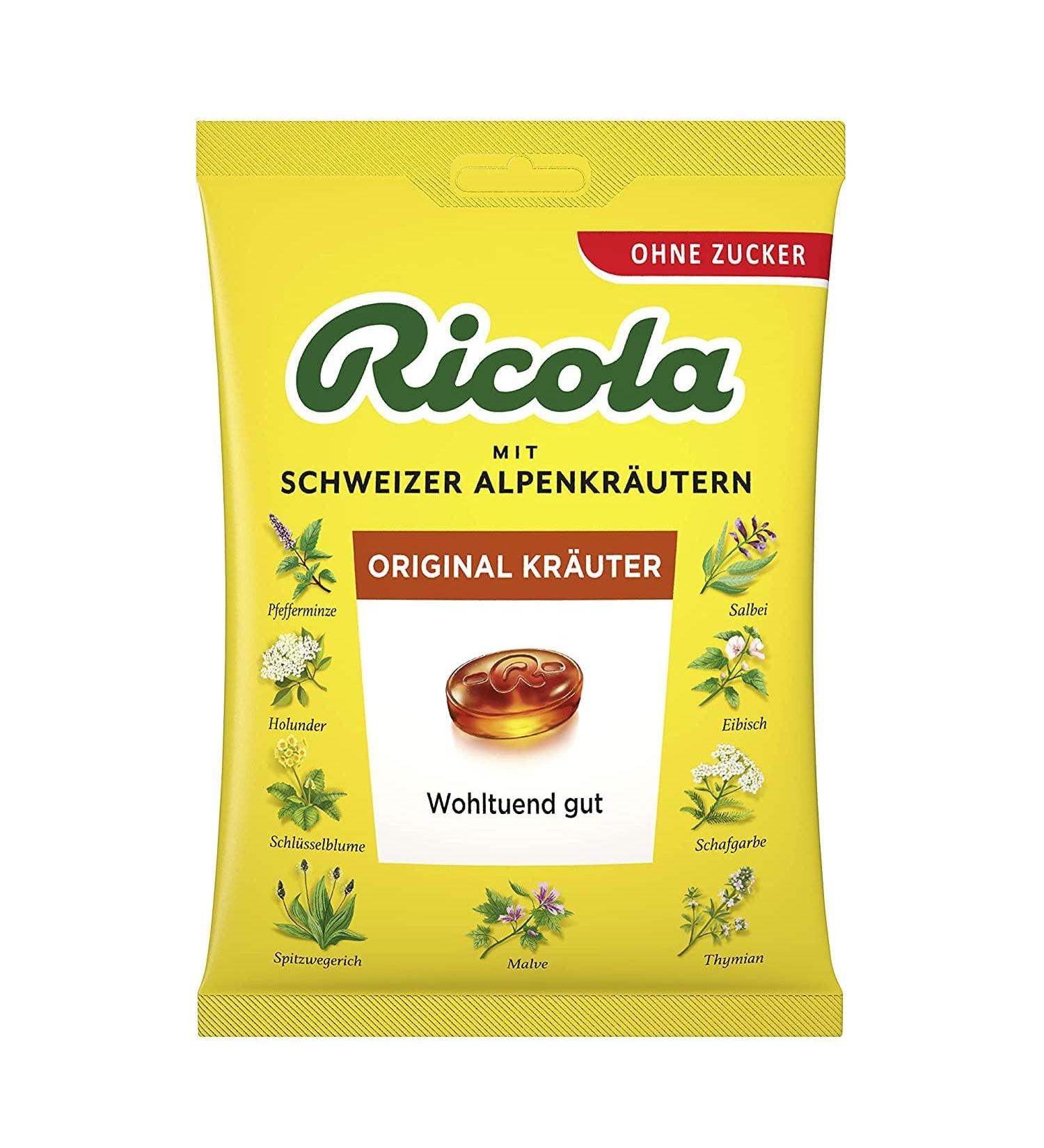Buy Ricola Original Herbal Sugar 75g - Swiss Herbal Sweets with 13 Alpine Herbs & Menthol - Vegan & Soothing - Buy Online on GoSupps.com
