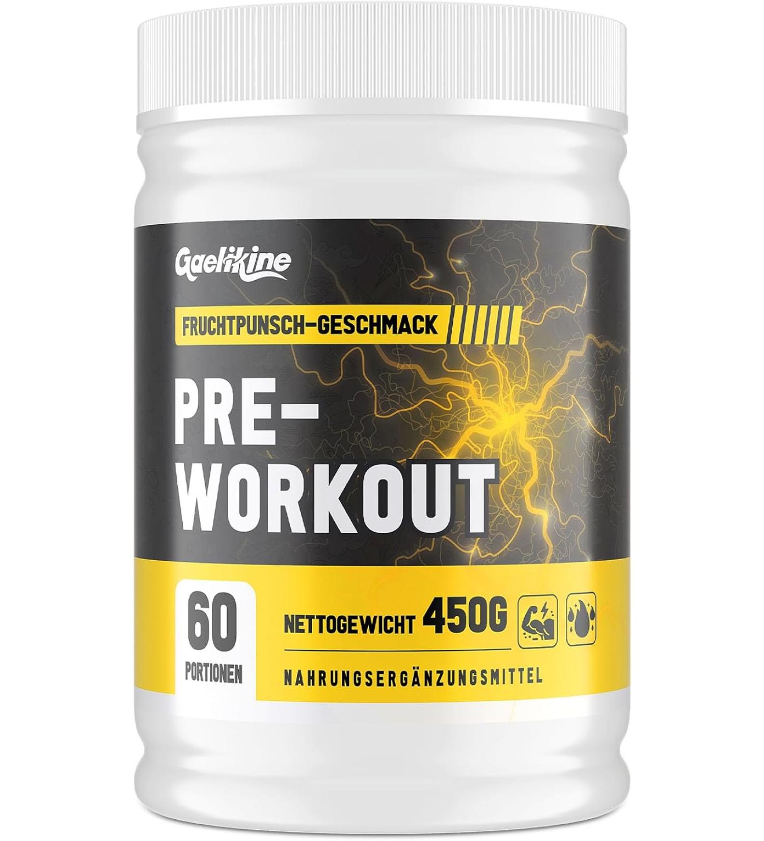 Gaelikine Pre Workout Powder Maximum Energy Pump & Focus With Caffeine BCAAs Citrulline & Ashwagandha - Fruit Punch - 15.8 Oz - Buy Online on GoSupps.com