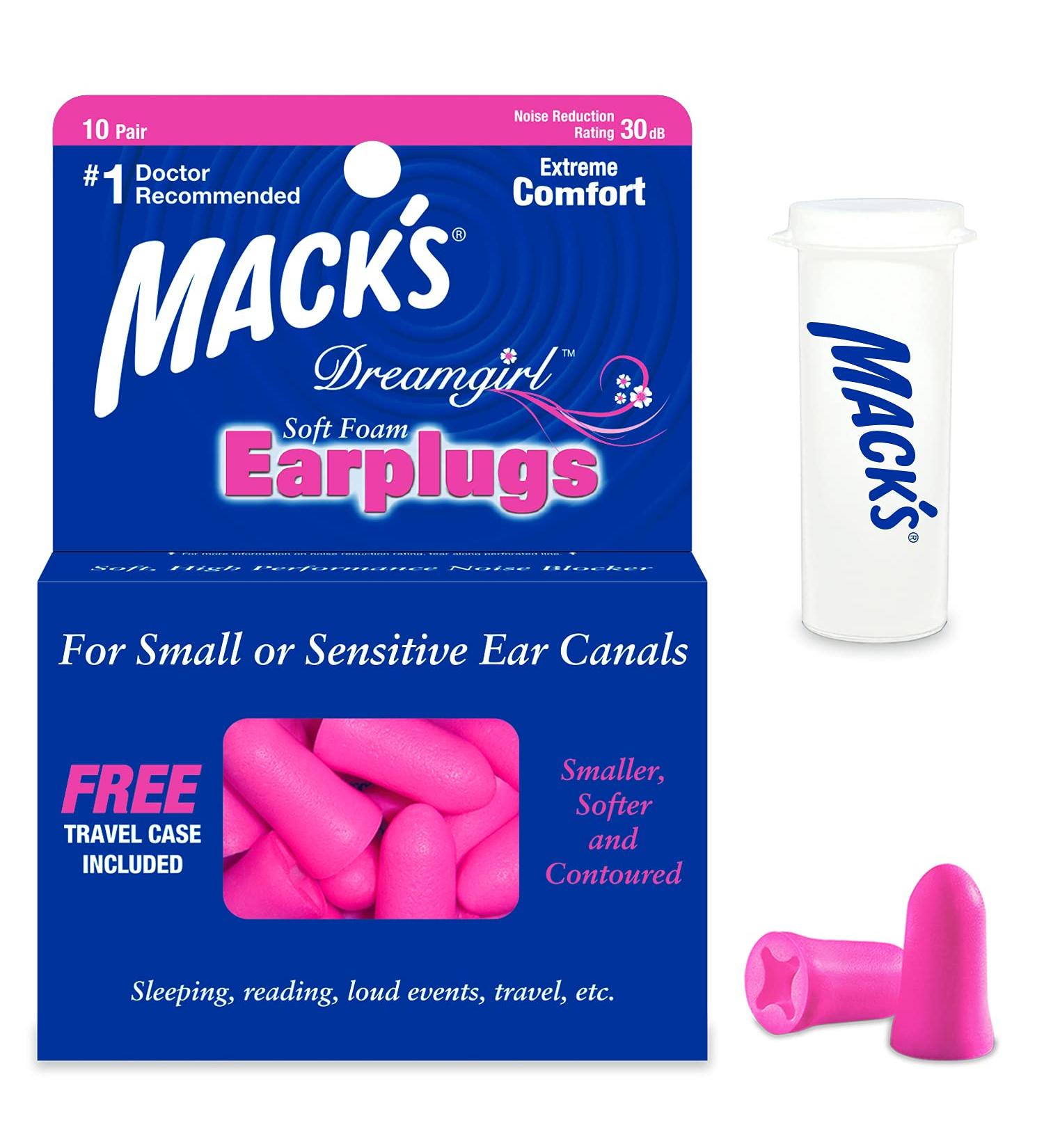 Mack's Dream Girl Earplugs - 10 Pairs | Comfortable Ear Protection for Sleeping & Travel - International Shipping Available - Buy Online on GoSupps.com