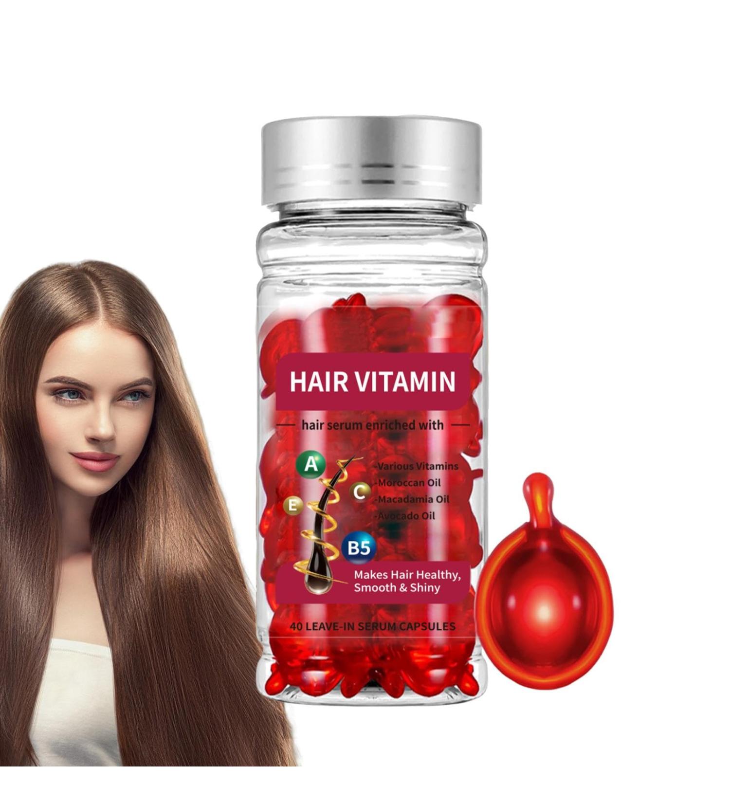 Moisturizing Hair Oil Nourishing Hair Serums Capsules Natural Hair Essence All Hair Types Anti Frizz Complex Hair Conditioner for Smoothing Hair Repairing Damaged & Split Ends (40 Capsules) - Buy Online on GoSupps.com