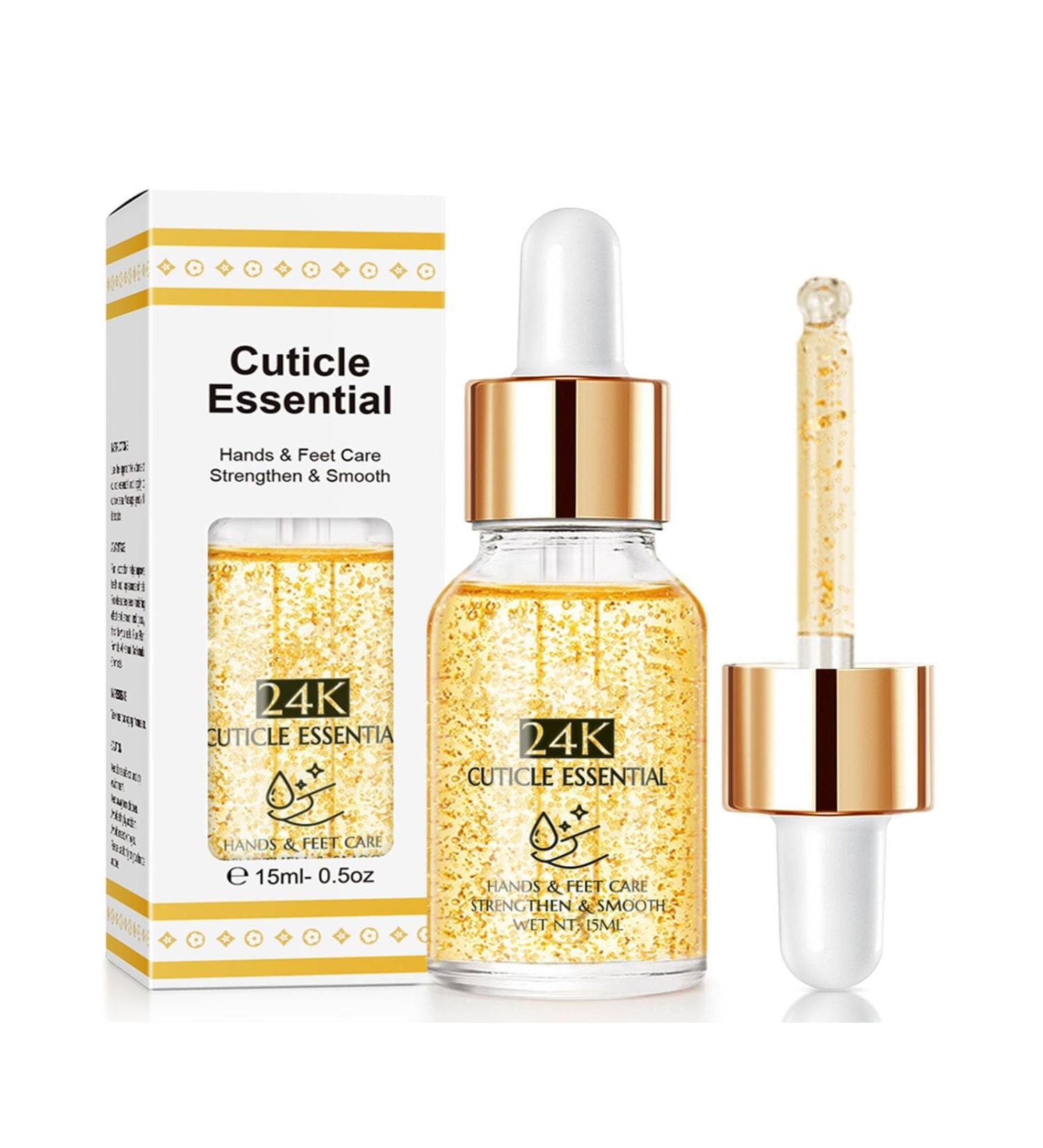 24K Gold Leaf Cuticle Oil Moisturizing Oil for Repaired Dry Damaged Cuticles Vegan Hydrating Nourishing Nail Care Nail Strengthening Oil - Buy Online on GoSupps.com