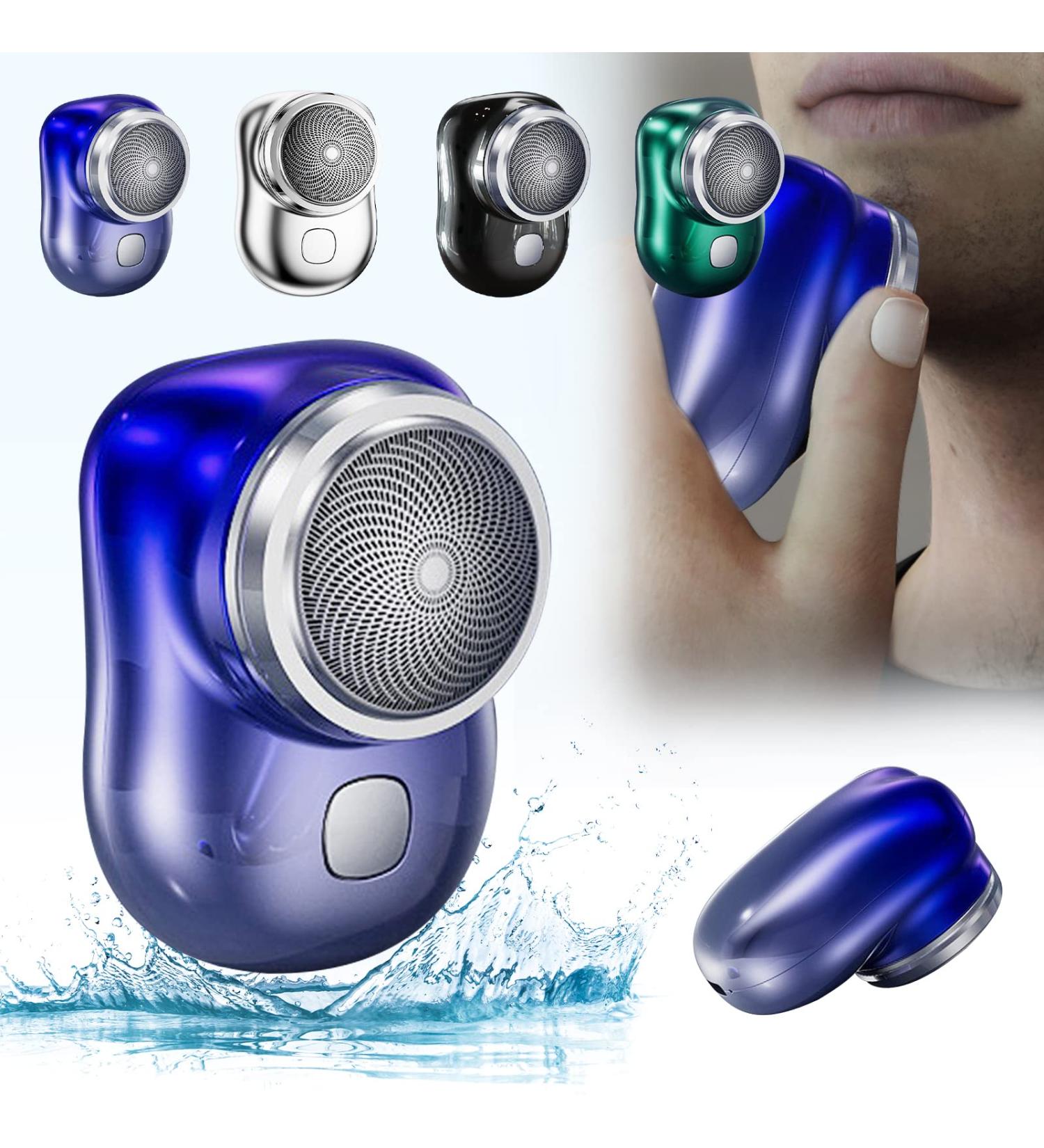 Mini Portable Electric Shaver - Wet and Dry Men's Shaver for Home, Car, and Travel - USB Charging (Blue) - Buy Online on GoSupps.com
