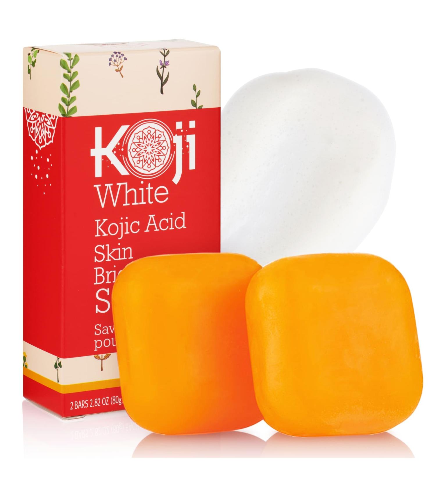 Koji White Pure Kojic Acid Soap for Exfoliating Face & Body Vegan Soap 80g of 2 Bars - Buy Online on GoSupps.com
