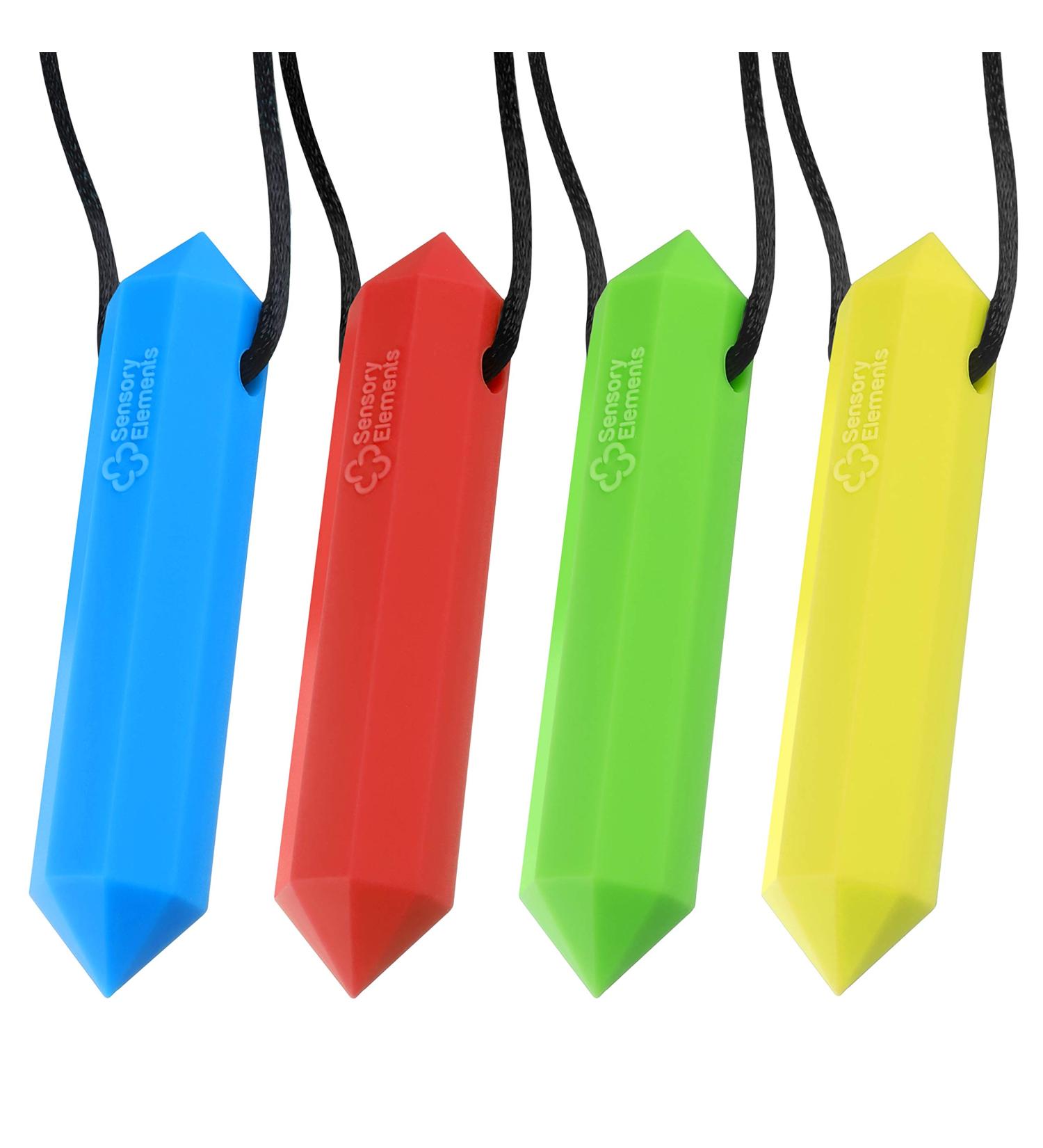 Sensory Chew Necklace (4 Pack) for Boys & Girls - Teething & Chewing Oral Sensory Toys - Buy Online on GoSupps.com