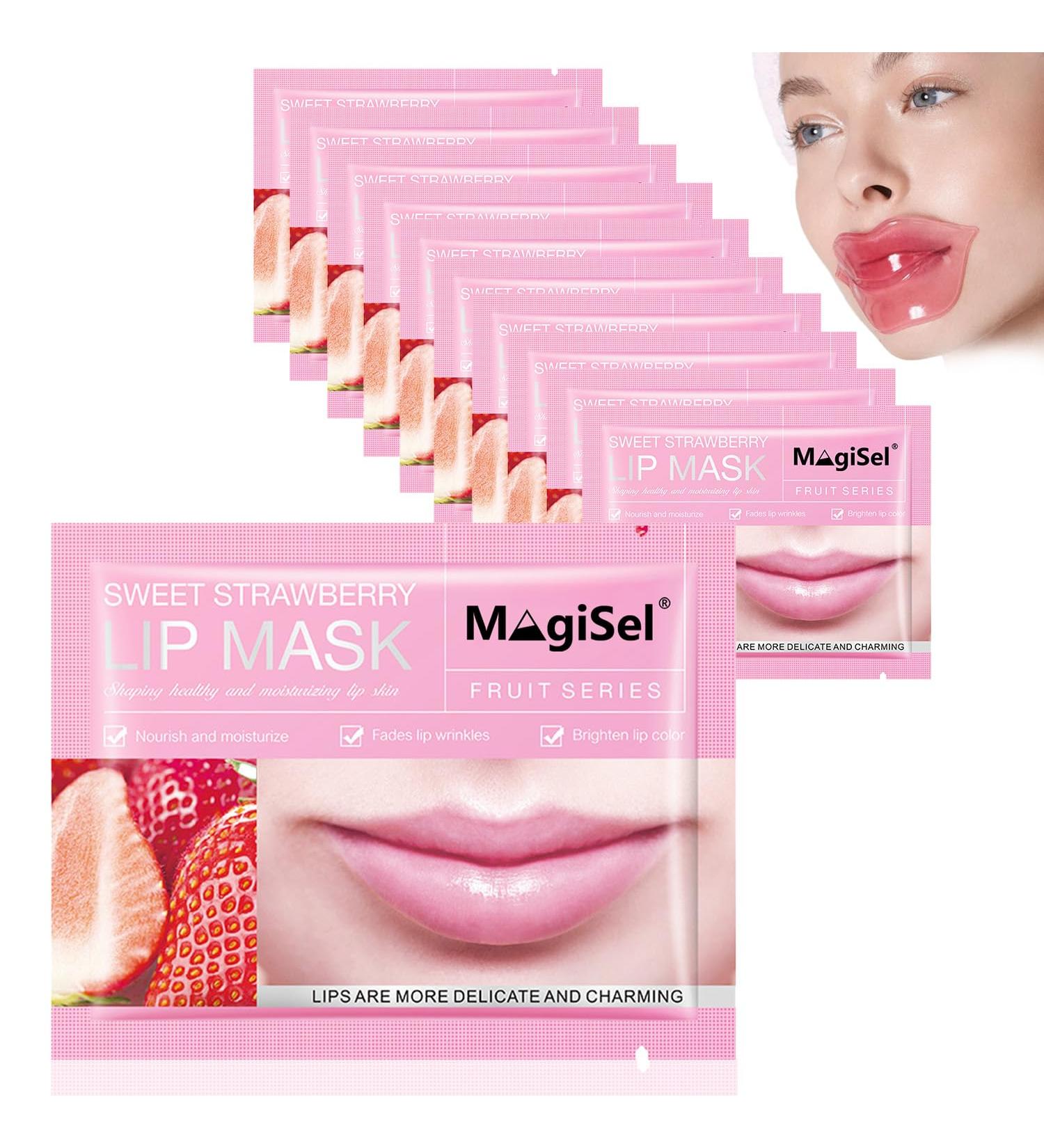 Fraise Masque pour les L vres 20 pcs emball s par ment Masque Levre Comprim s Lip Care Nourrit et hydrate R duire les l vres fonc es Illumine la couleur des l vres Nuit & Jour - Buy Online on GoSupps.com